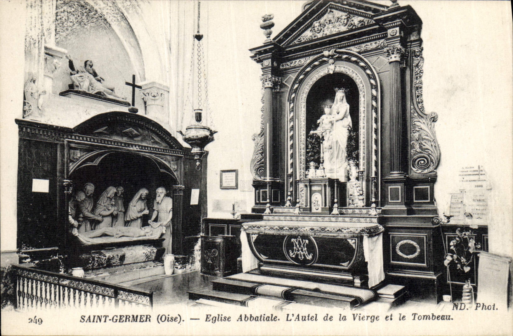 CPA Saint Germer Eglise Abbatiate L'Autel de la Vierge et le Tombeau