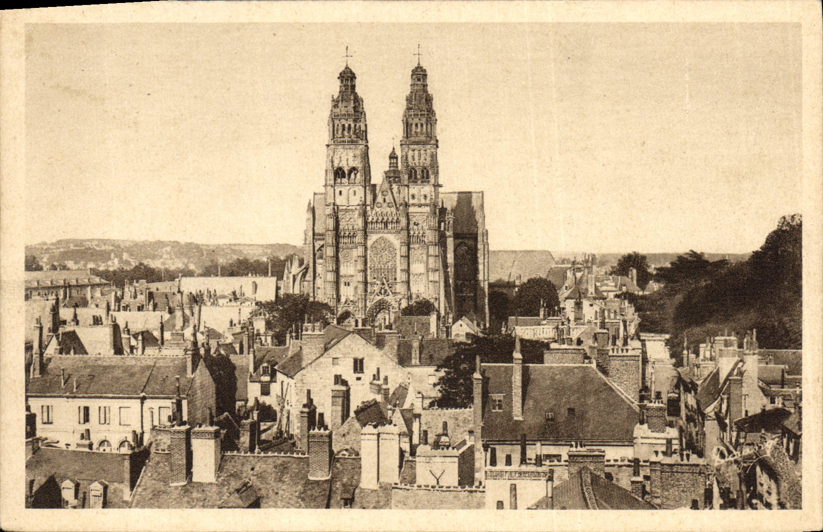 CPA Tours La Cathedrale Saint Gatien Cote Ouest 