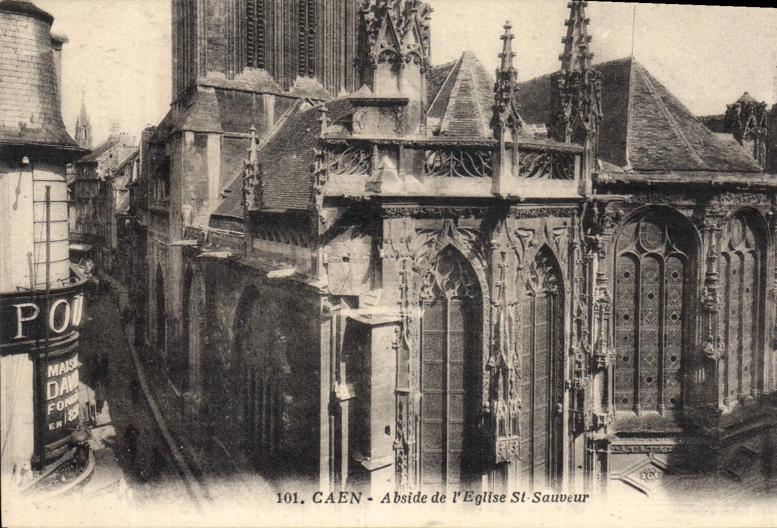 CPA Caen Abdise de l'Eglise St Sauveur 