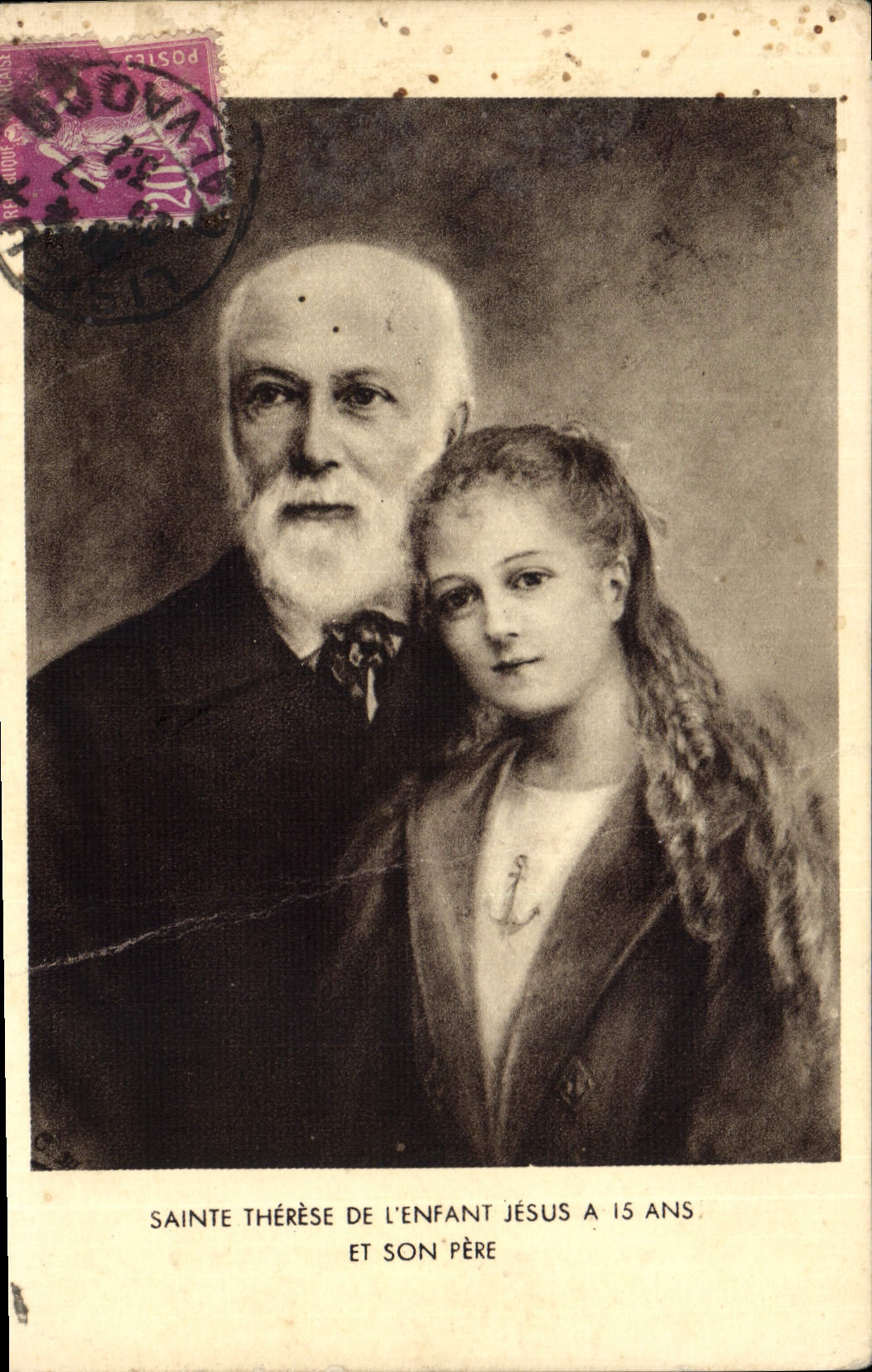 CPA Sainte Therese de L'Enfant Jesus a 15 ans et son pere 
