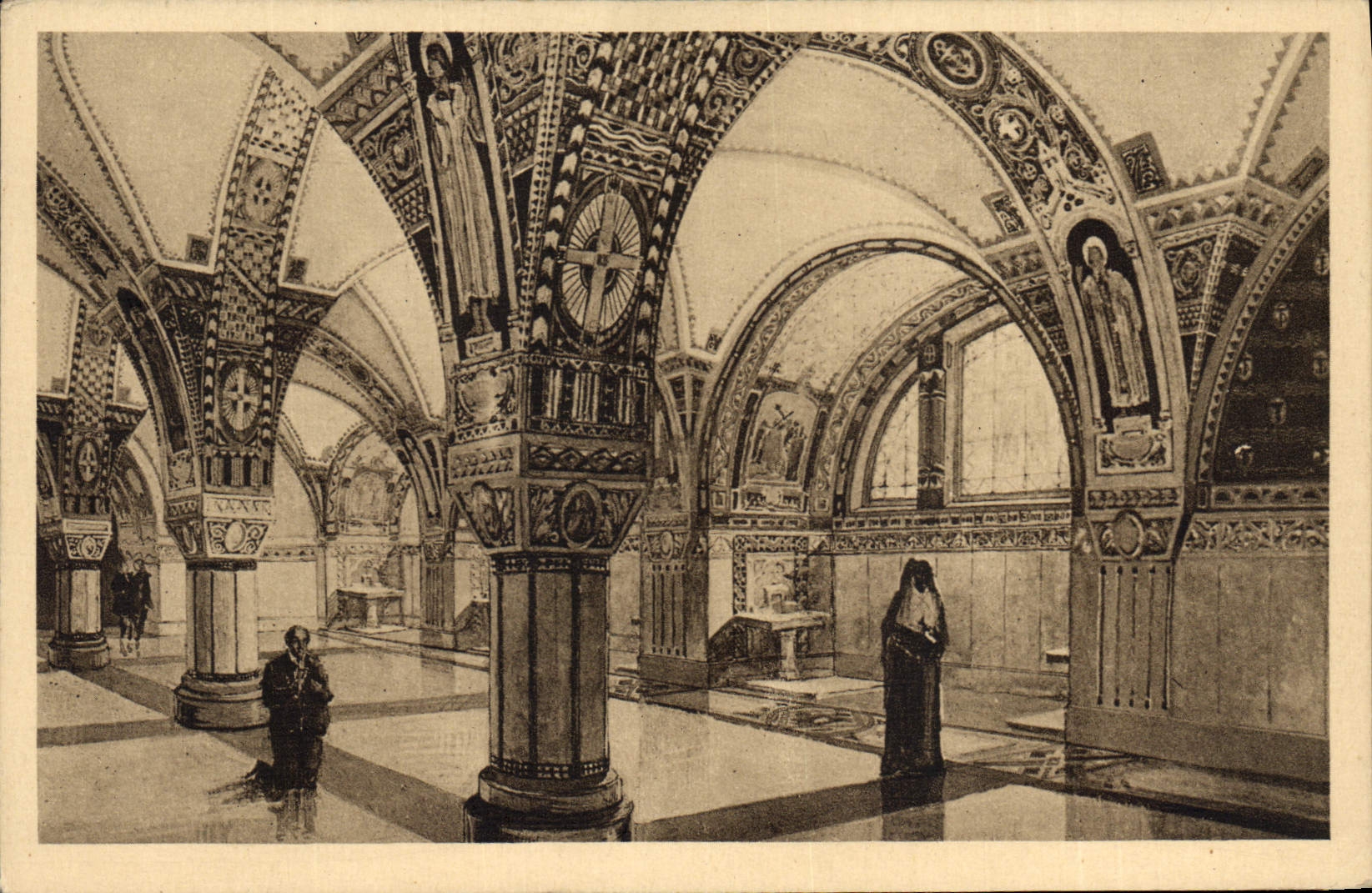 CPA La Basilique de Lisieux La Crypte Une Perspective Intericure 