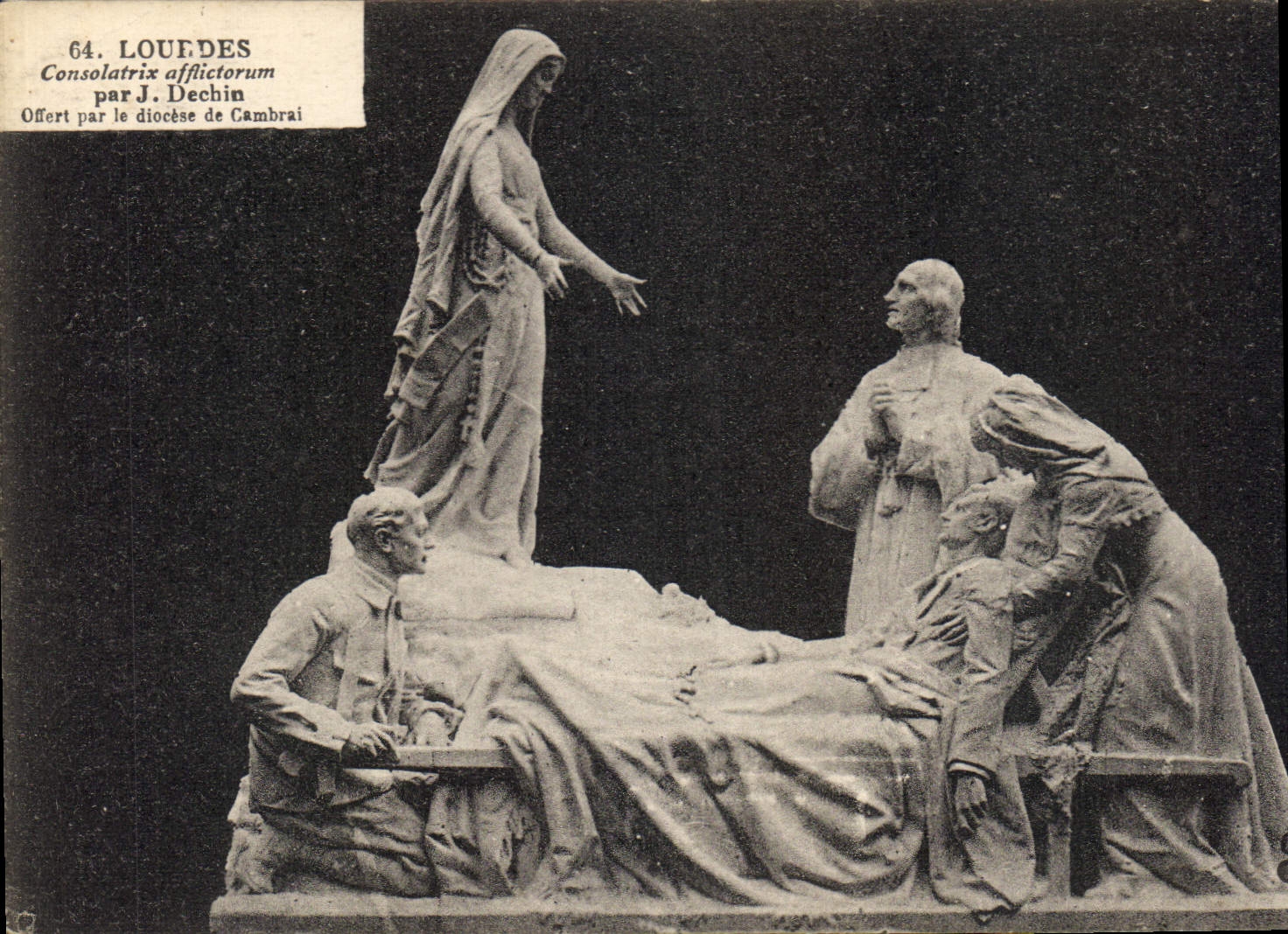 CPA Lourdes Consolatrix affictorum Par J Dechin Offert par le diocese de Gambral 