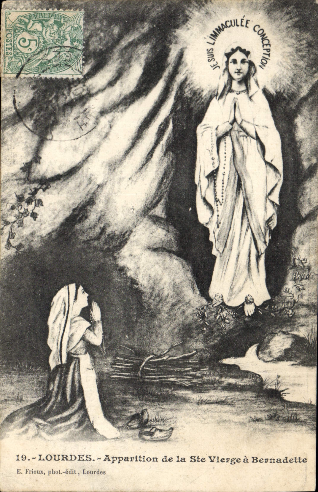 CPA Lourdes Apparition de la Ste Vierge a Bernadette 