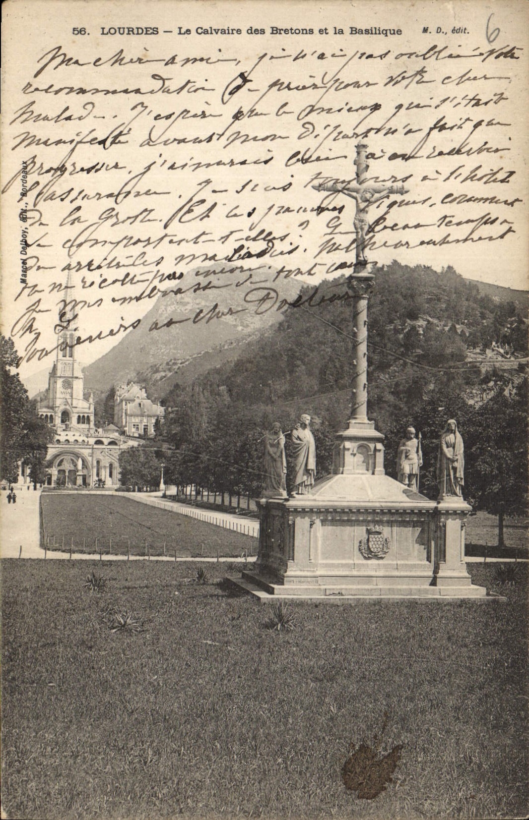 CPA Lourdes le Calvaire des Bretons et la Basilique 
