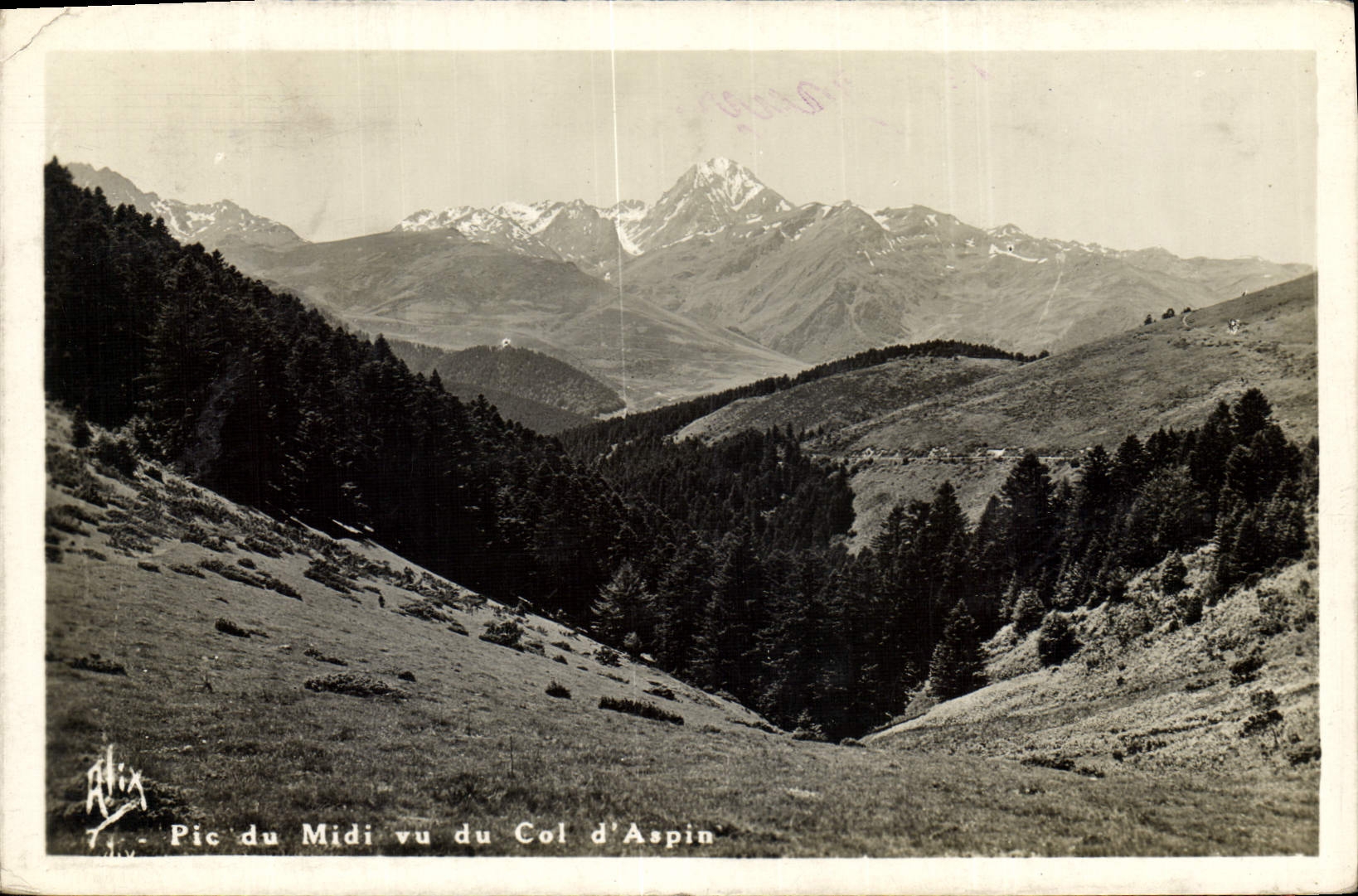 CPA Pic du Midi vu du Col d'Aspin 