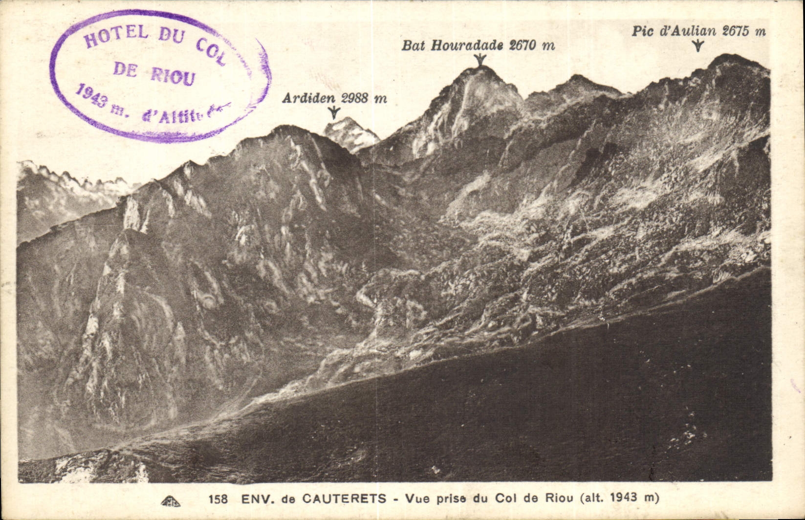 CPA Env de Cauterets vue prise du Col de Riou 