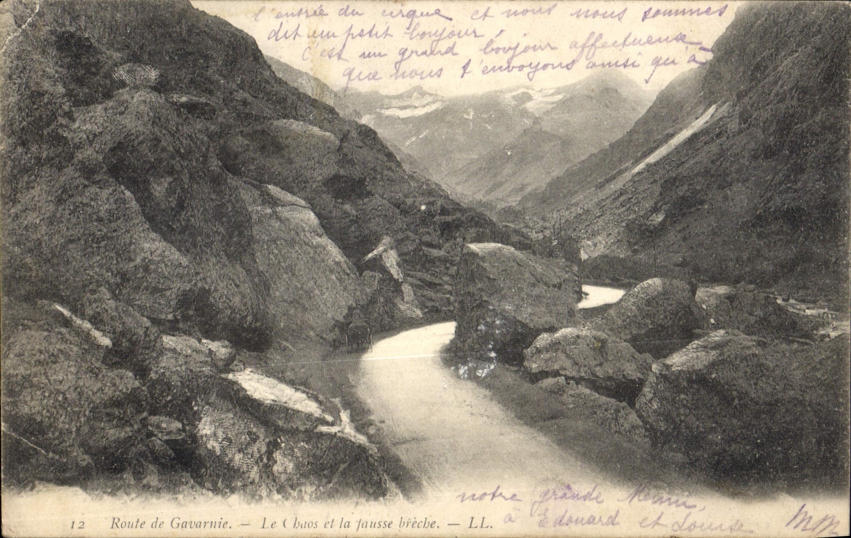 CPA Route de Gavarnie la Fausse Breche 