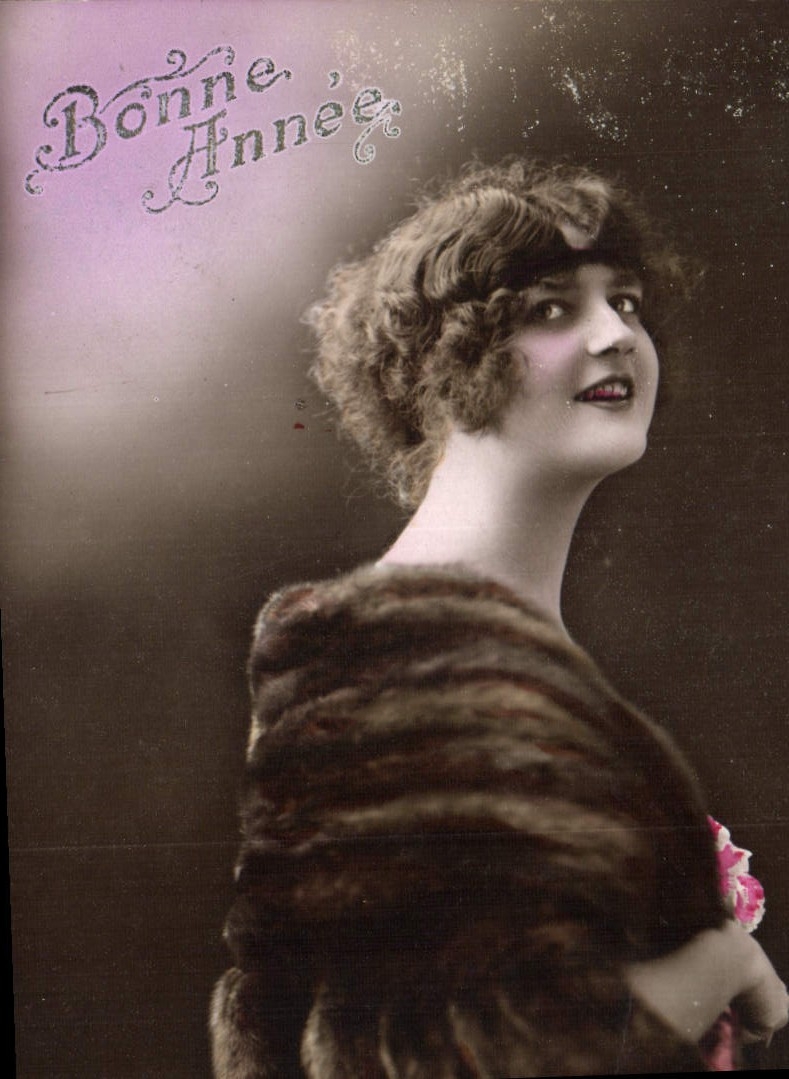 CPA Bonne Annee Femme