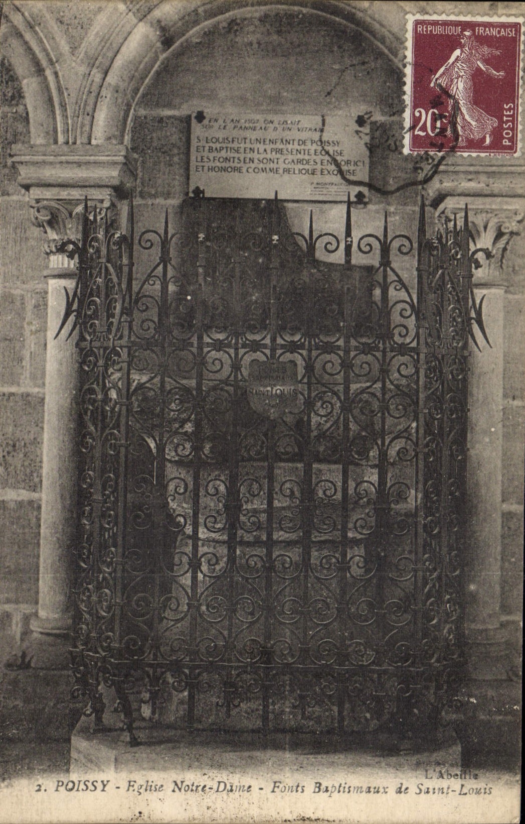 CPA Poissy Eglise Notre Dame fonts Baptismaux de Saint Louis