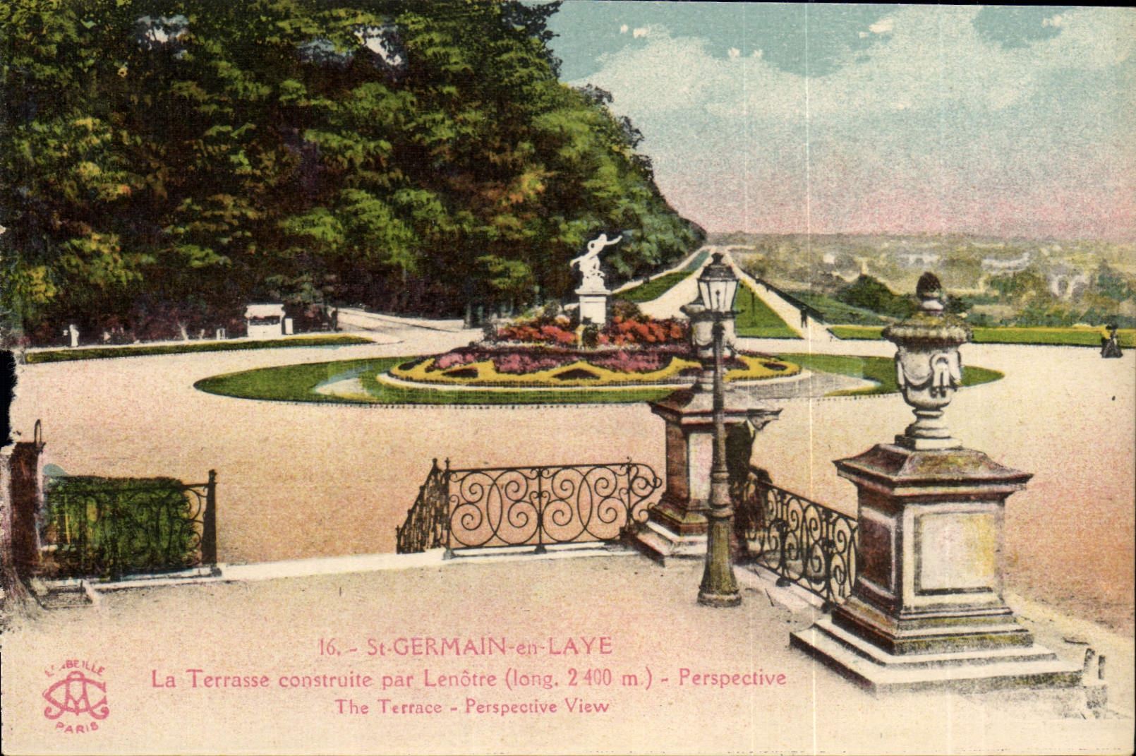 CPA St Germain en Laye la terrasse construite par Lenotre Perspective