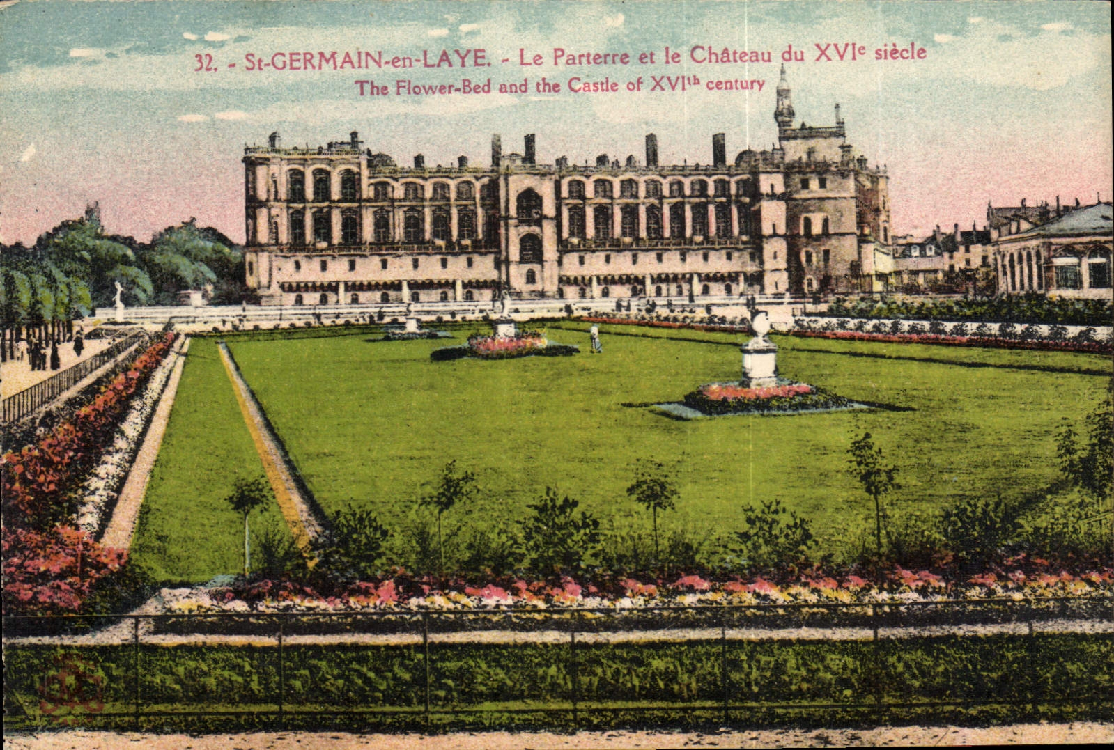 CPA St Germain en Laye le Parterre et le Chateau du XVI siecle