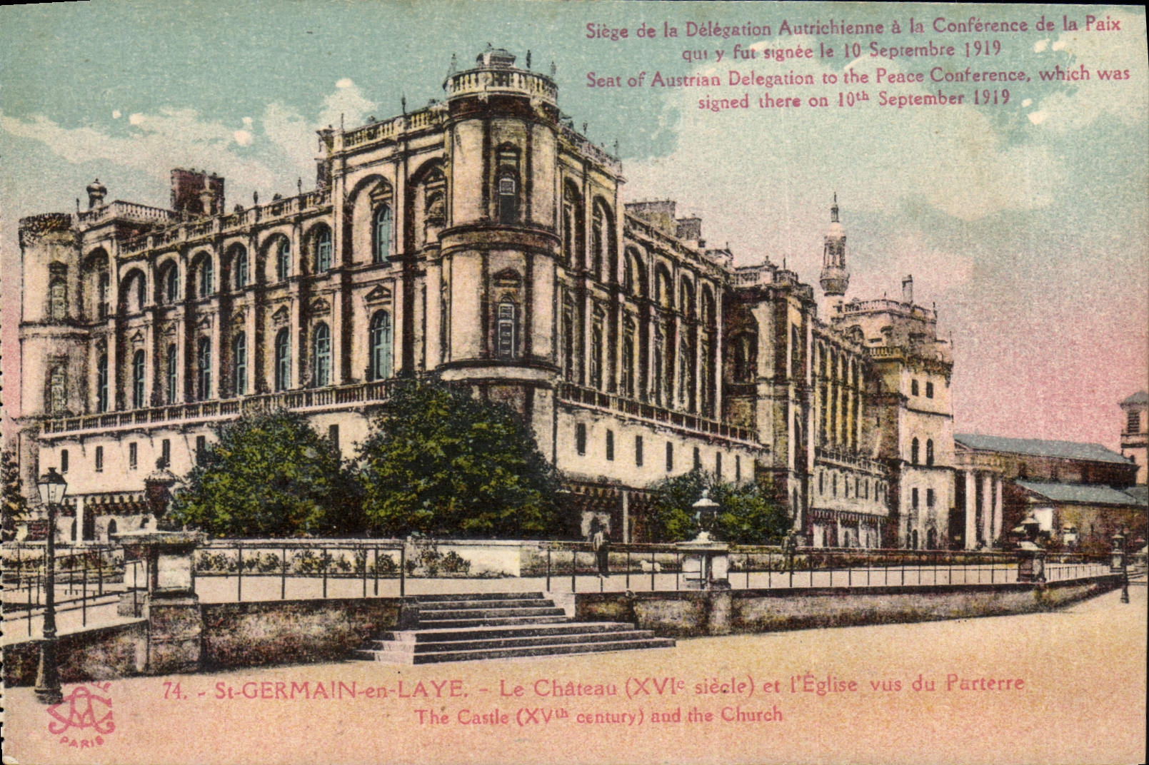 CPA St Germain en Laye Le Chateau et l'Eglise