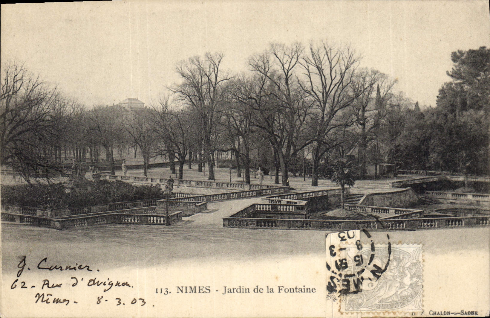 CPA Nimes Jardin de la Fontaine 