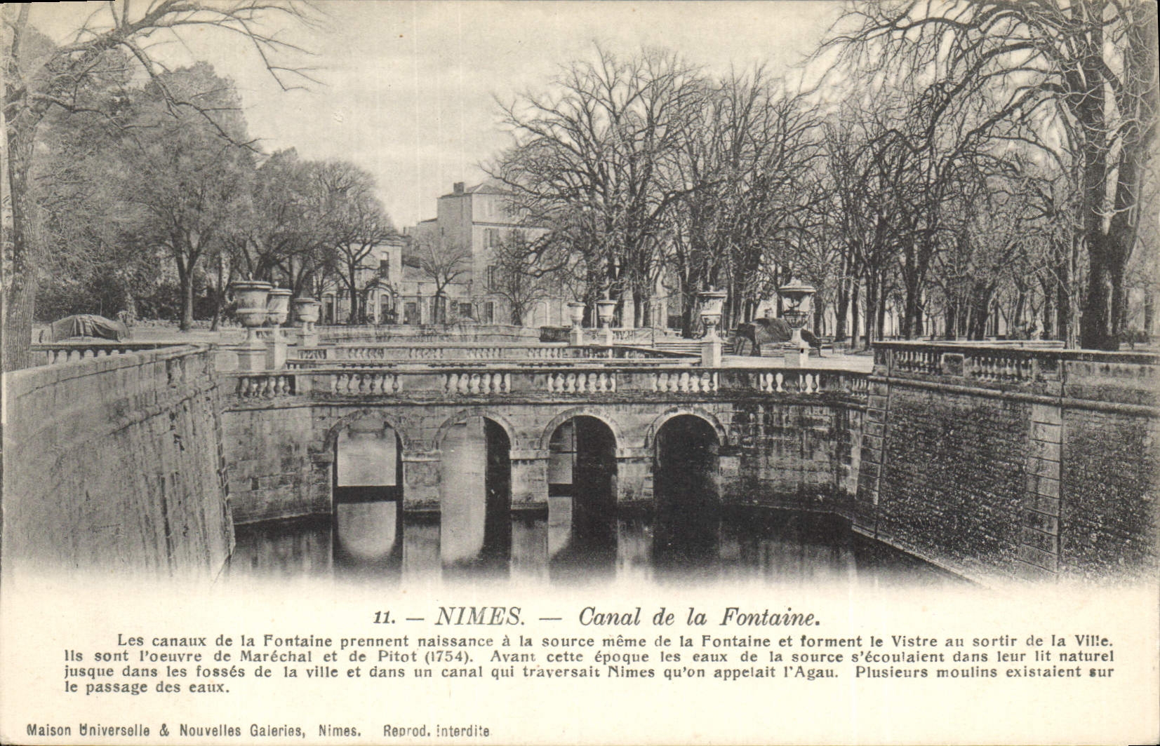 CPA Nimes Canal de la Fontaine 