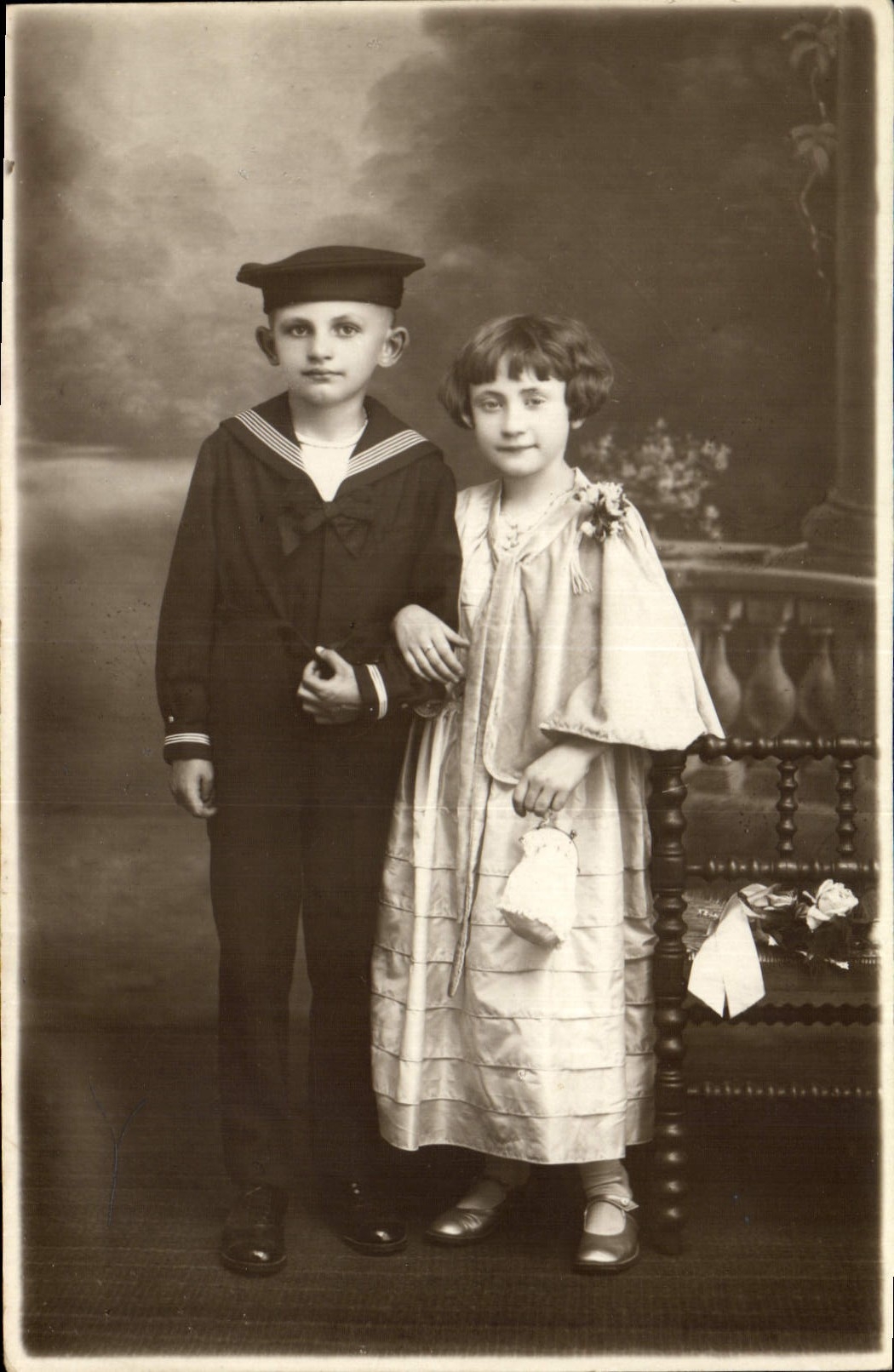 CARTE PHOTO Enfants Marin