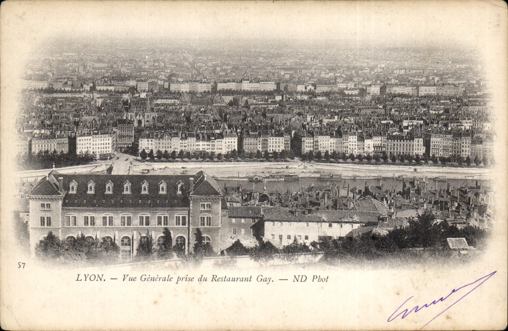CPA Lyon vue generale prise du Restaurant Gay