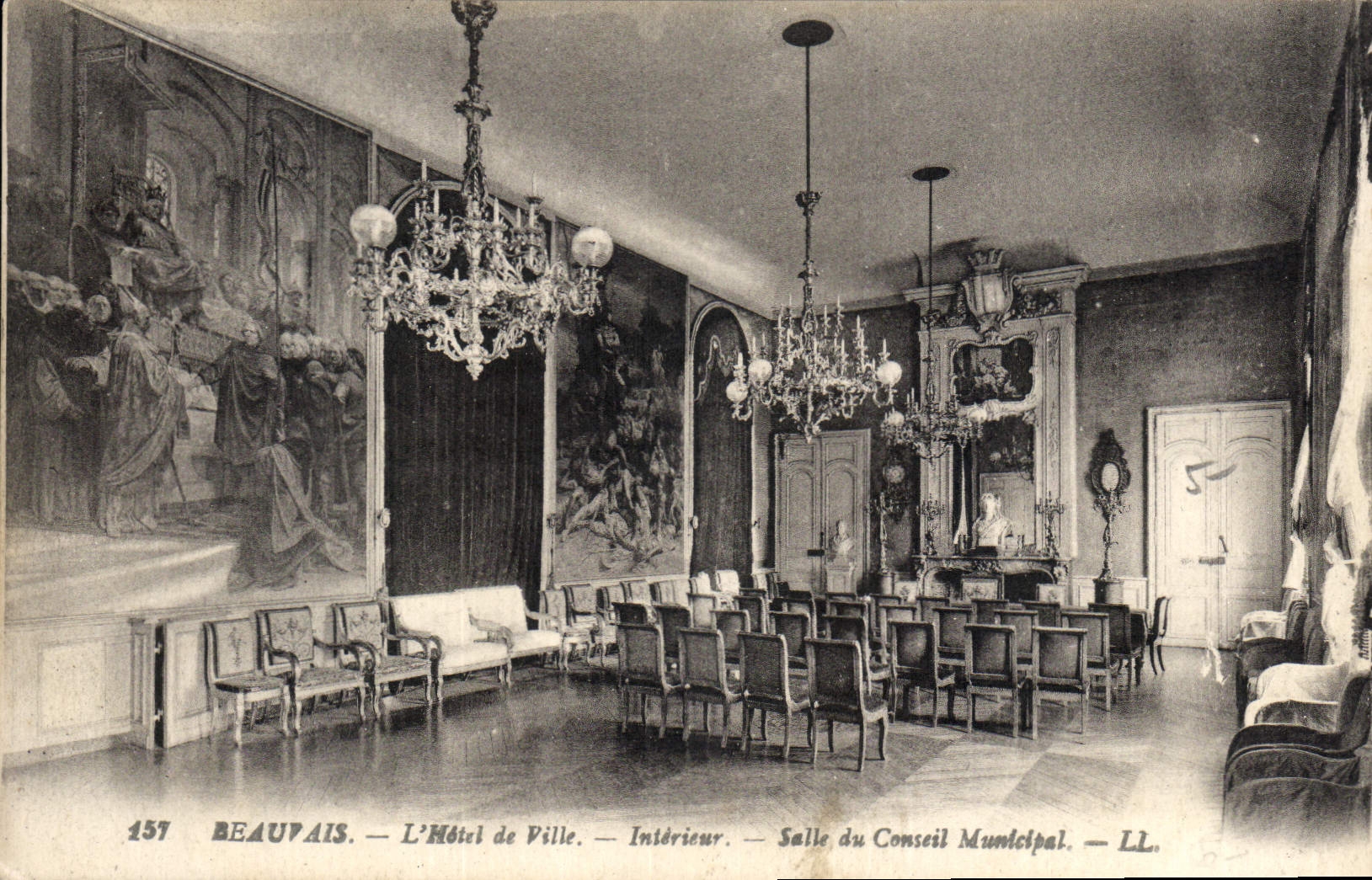 CPA Beauvais l'Hotel de Ville Interieur Salle du Conseil Municipal 