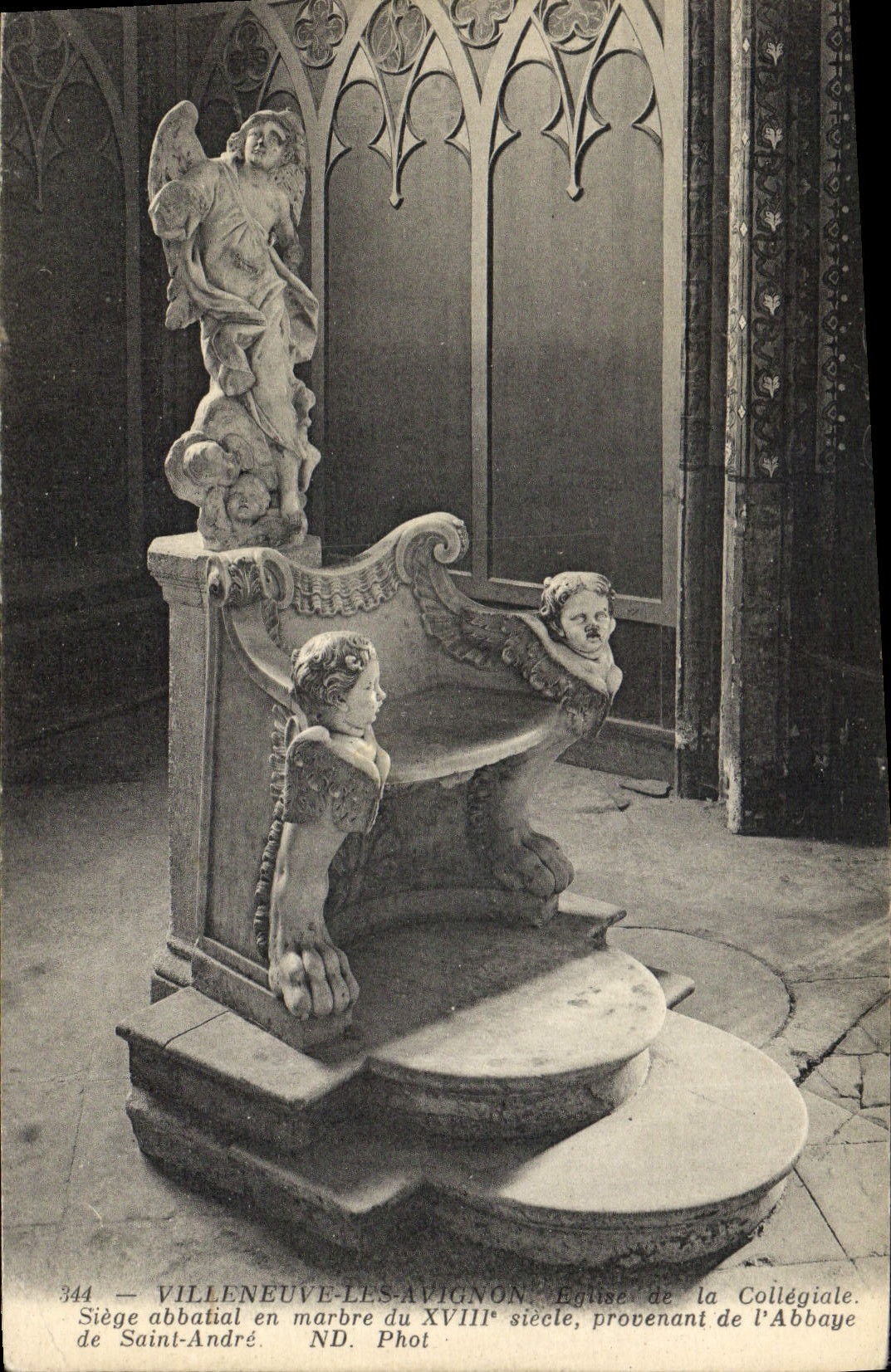 CPA Villeneuve les Avignon Eglisr de la Collegiale Siege abbatial en marbre du XVIII siecle provenan