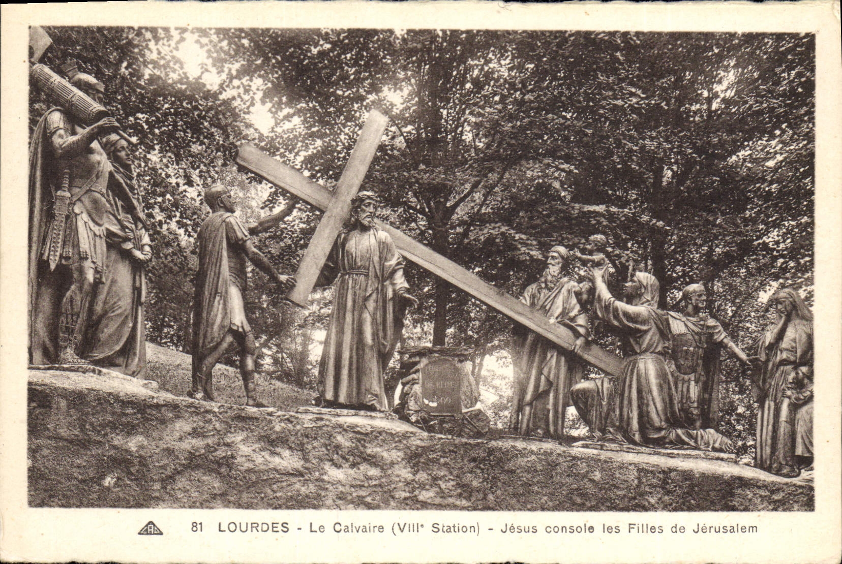 CPA Lourdes Le Calvaire VIII Station Jesus Console les Filles dr Jerusalem 