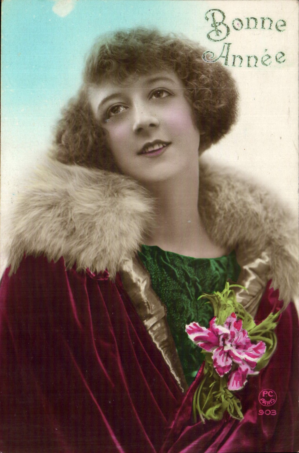 CPA Bonne Annee Femme