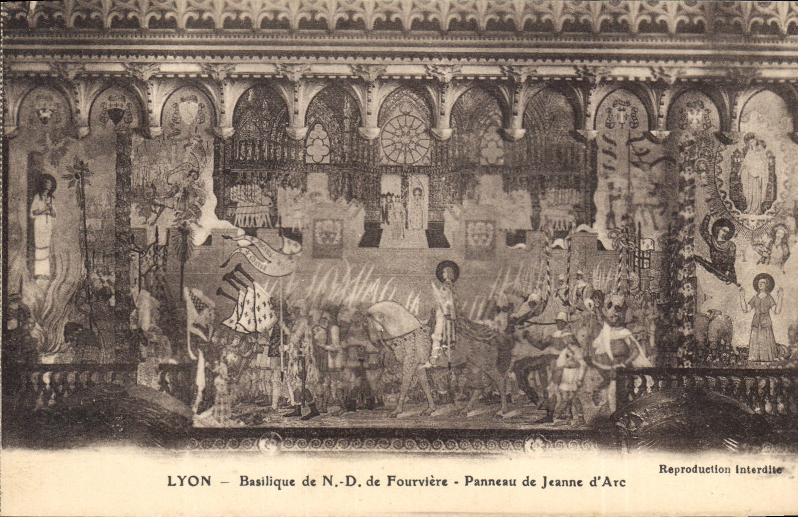 CPA Lyon Basilique de N D de Fourviere Panneau de Jeanne D'Arc 
