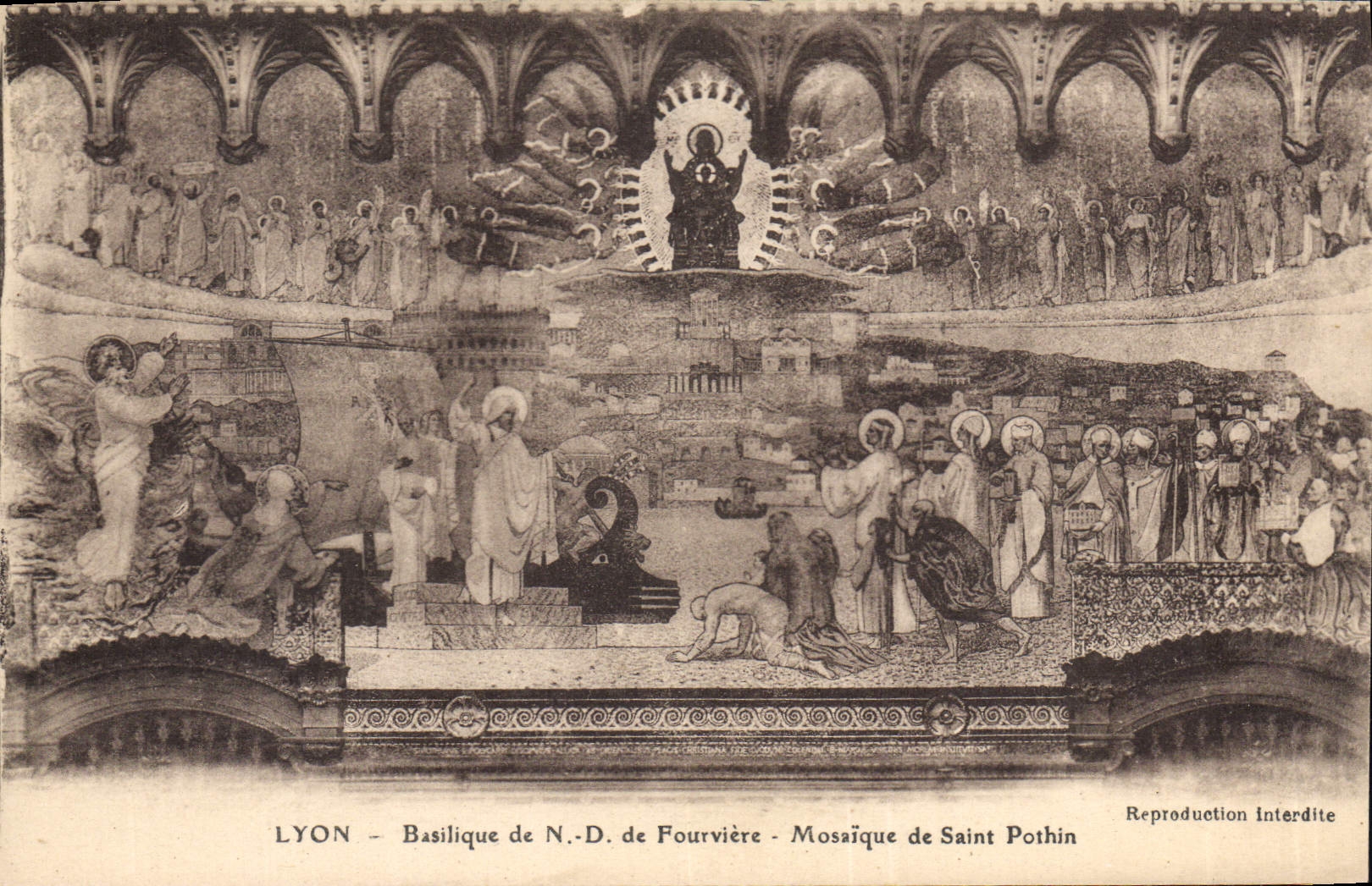 CPA Lyon Basilique de N D de Fourviere Mosaique de Saint Pothin