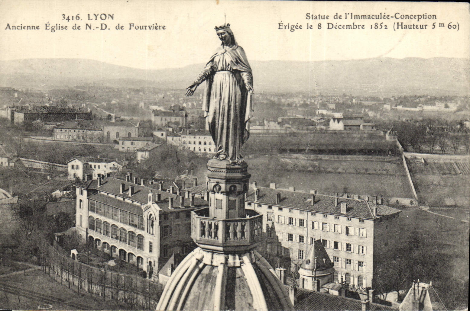 CPA Lyon Ancienne Eglise de N D de Fourviere Statue de l'Immaculee Conception 