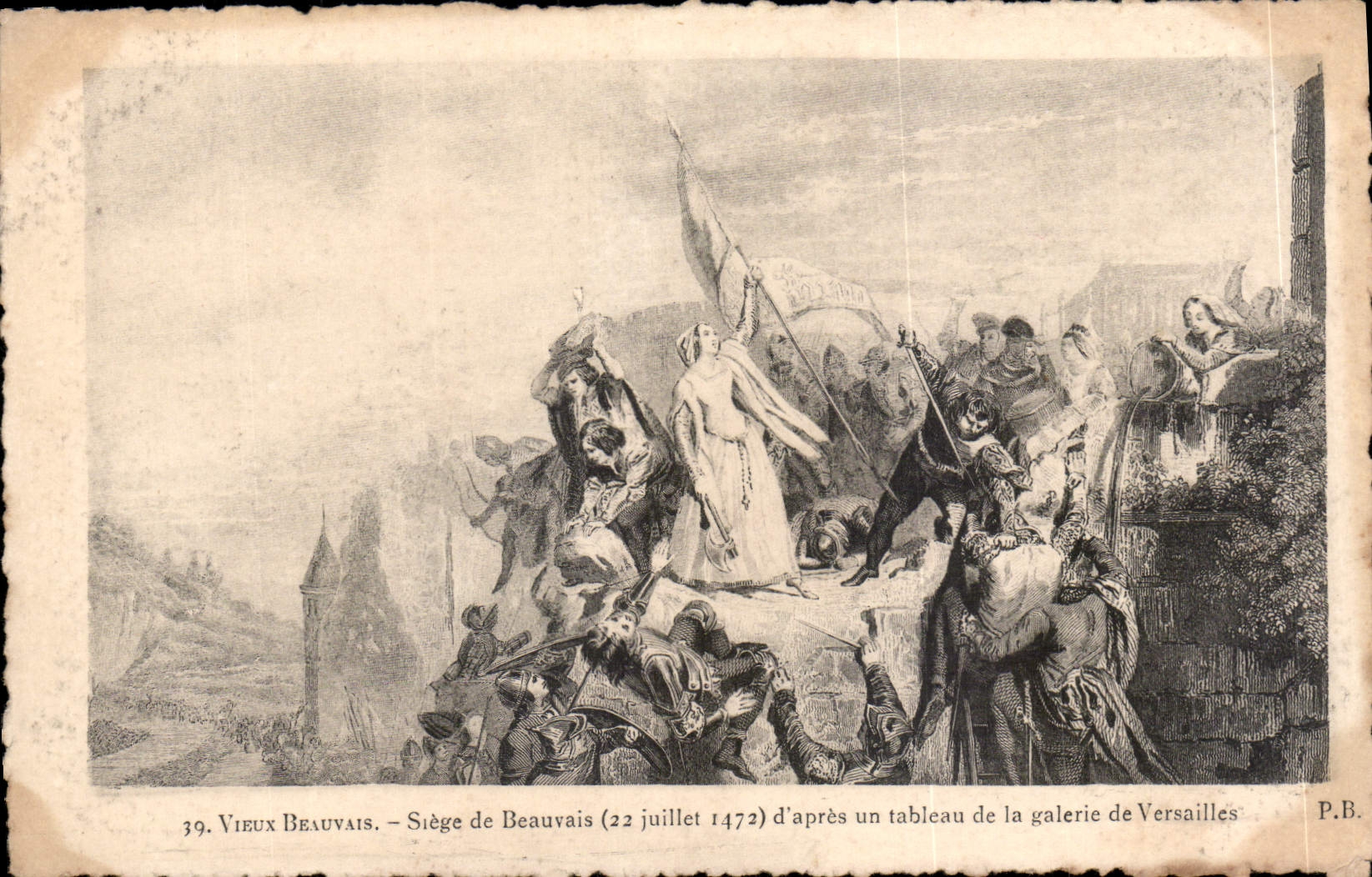 CPA Vieux Beauvais Siege de Beauvais d'apres un tableau de la galerie de Versailles