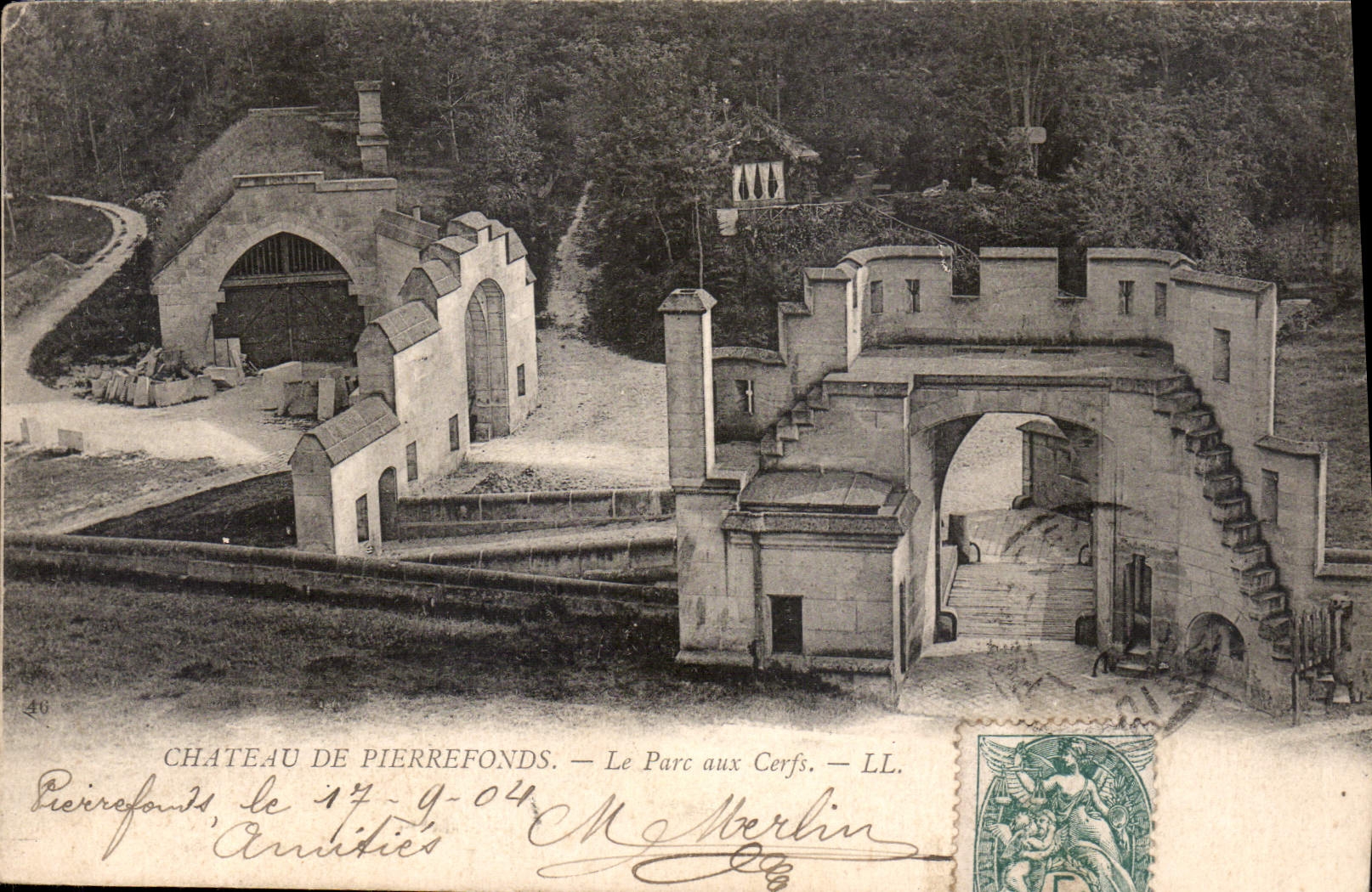 CPA Chateau de Pierrefonds Le Parc aux Cerfs 
