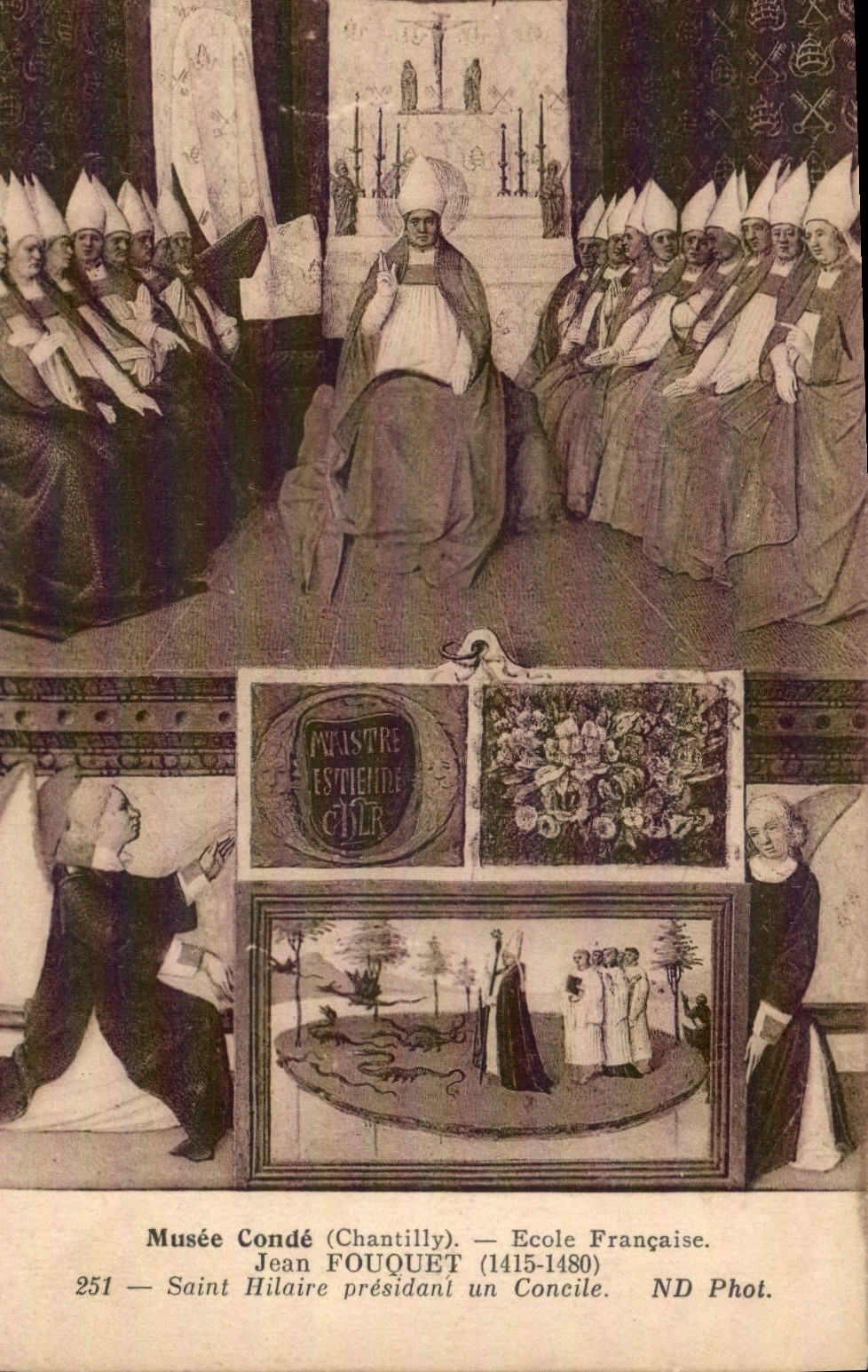 CPA Musee Conde Chantilly Ecole Francaise Jean Fouquet Saint Hilaire presidant un Concile