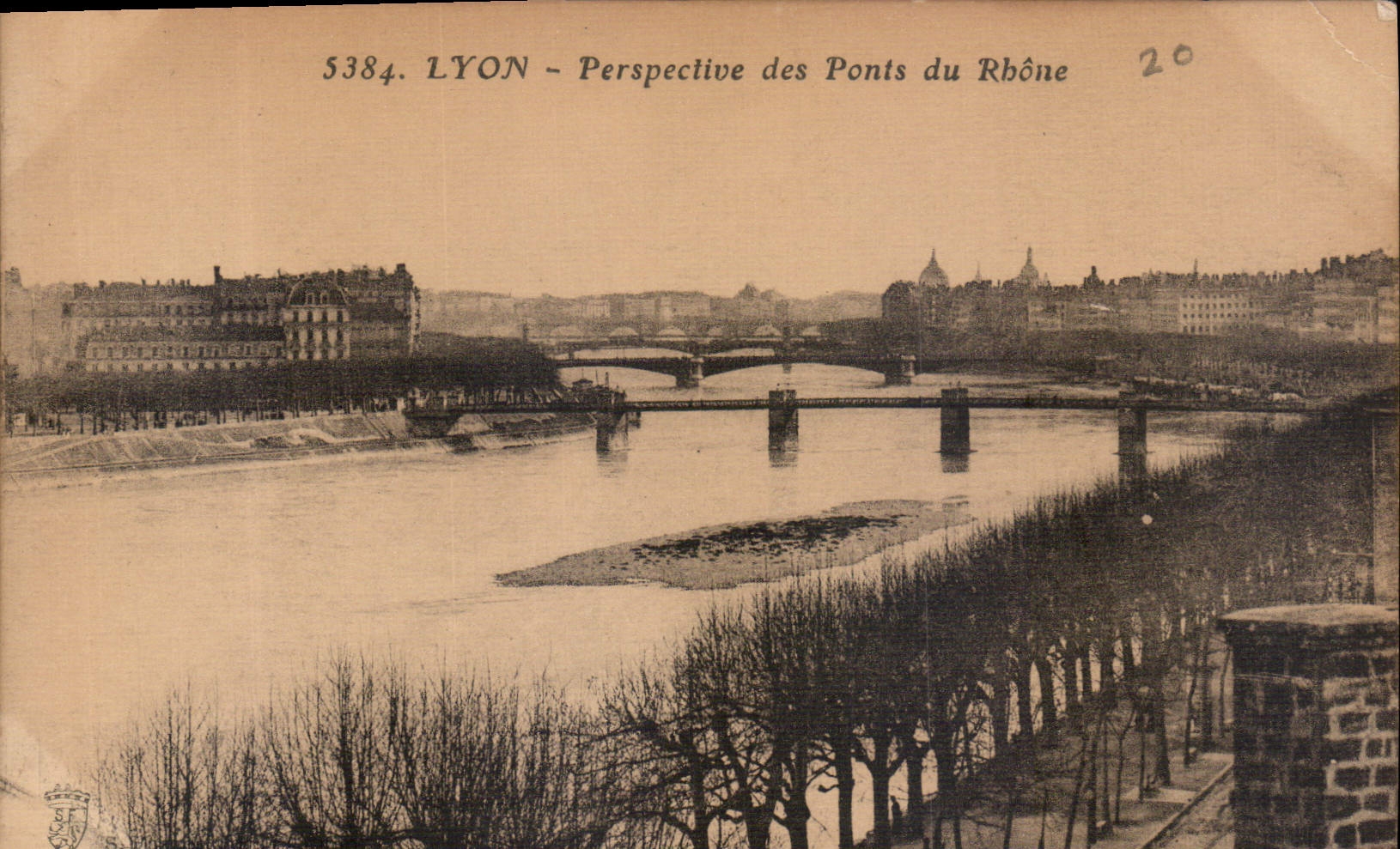 CPA Lyon Perspective des Ponts du Rhone 