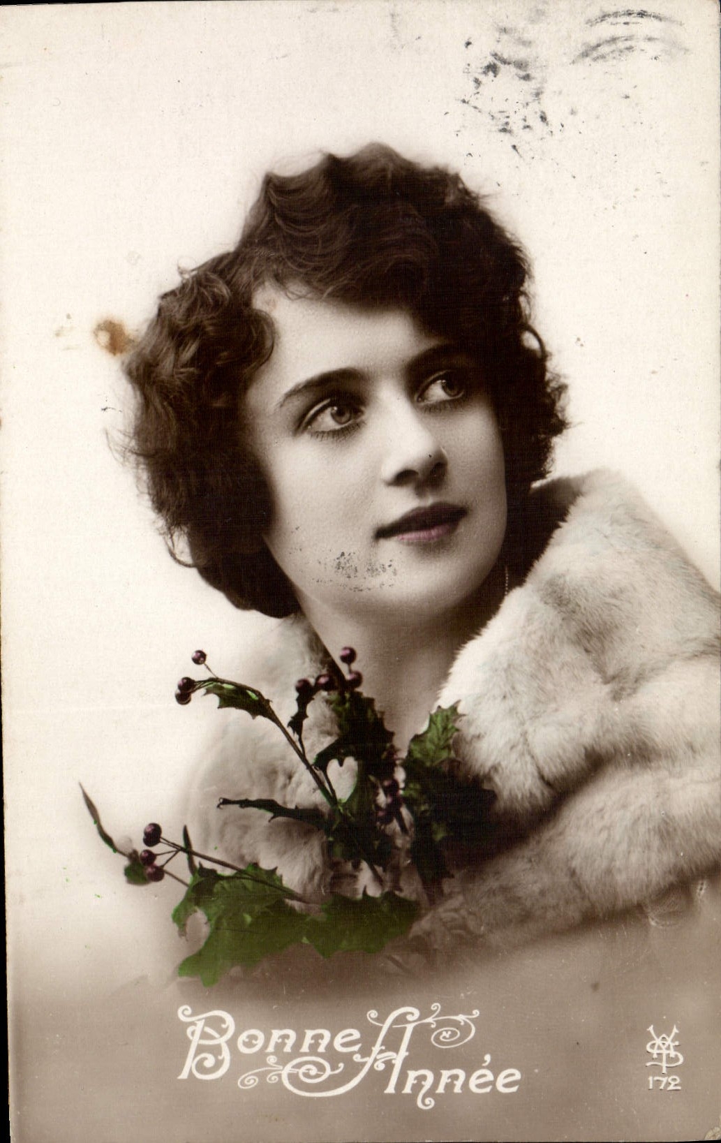 CPA Bonne Annee Femme