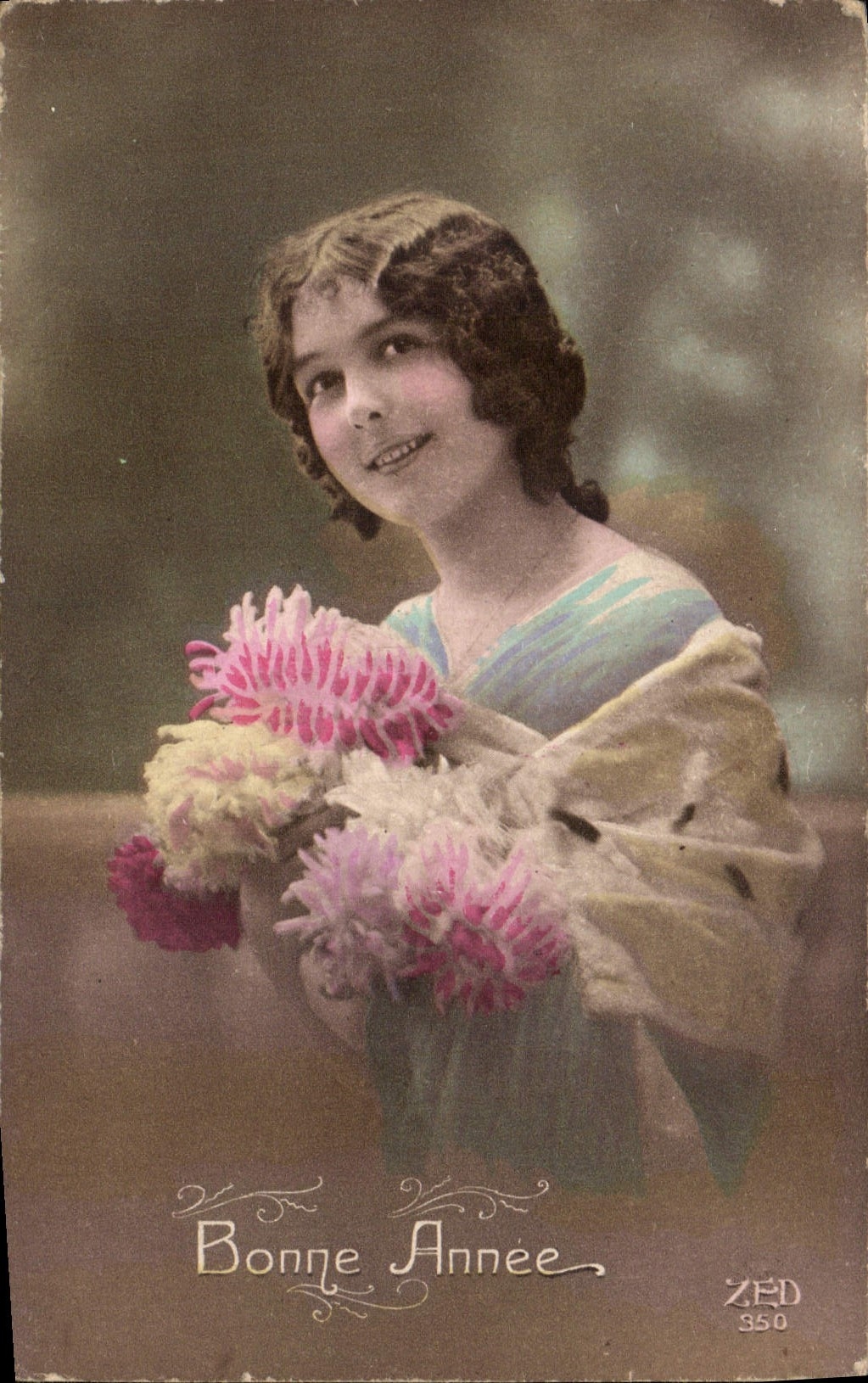 CPA Bonne Annee Femme