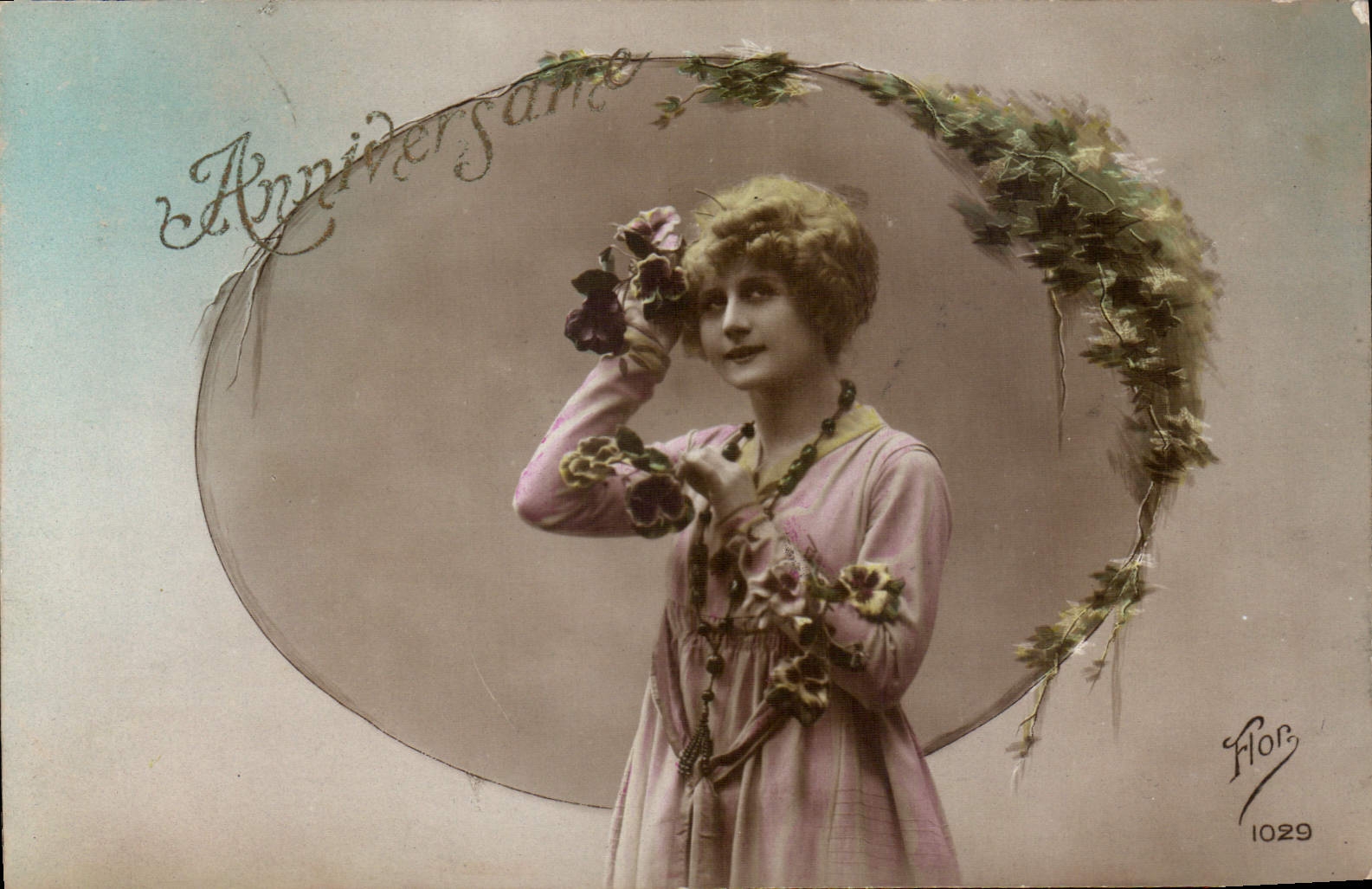 CPA Anniversaire Femme