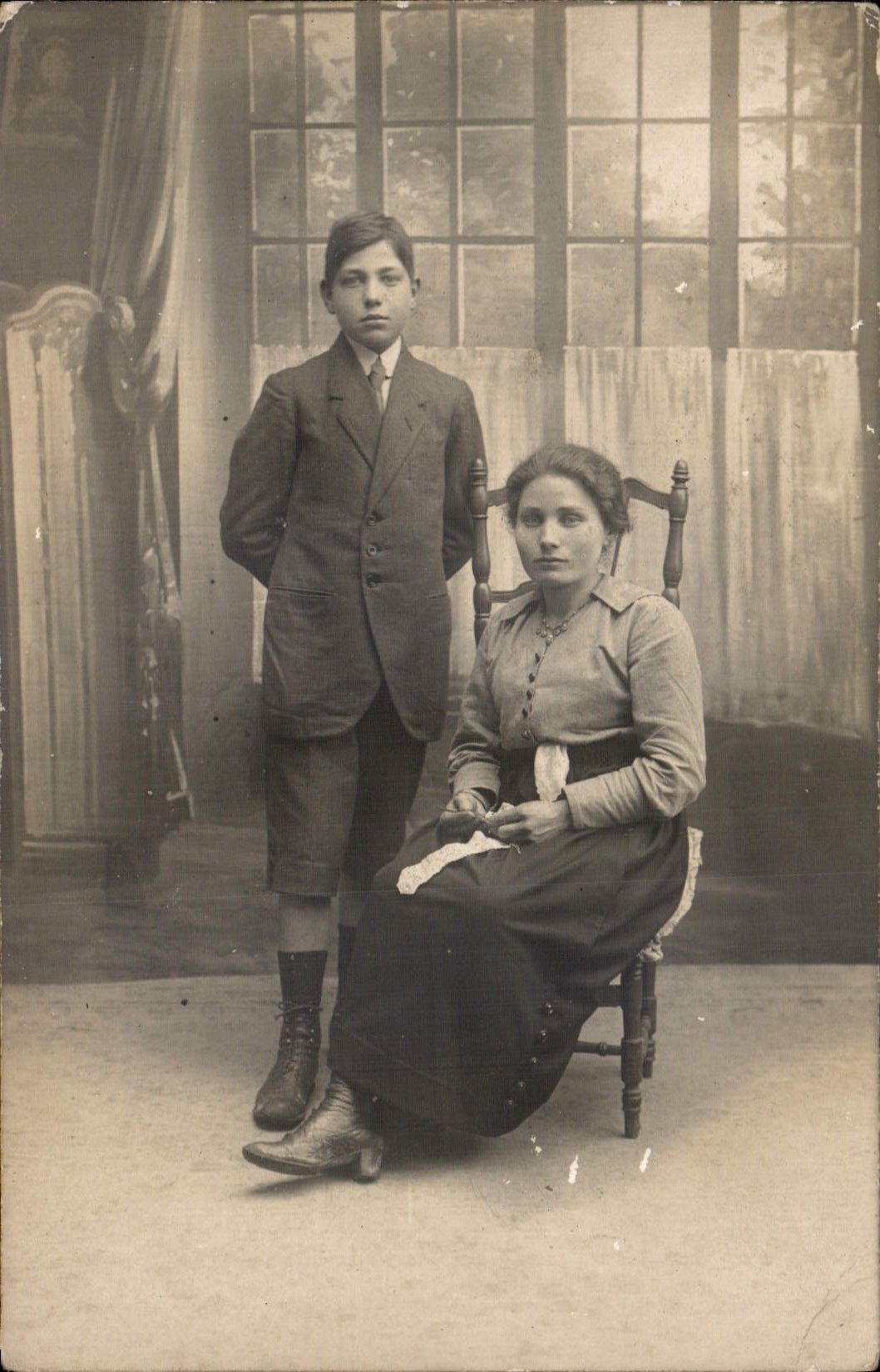 CARTE PHOTO Femme Enfant