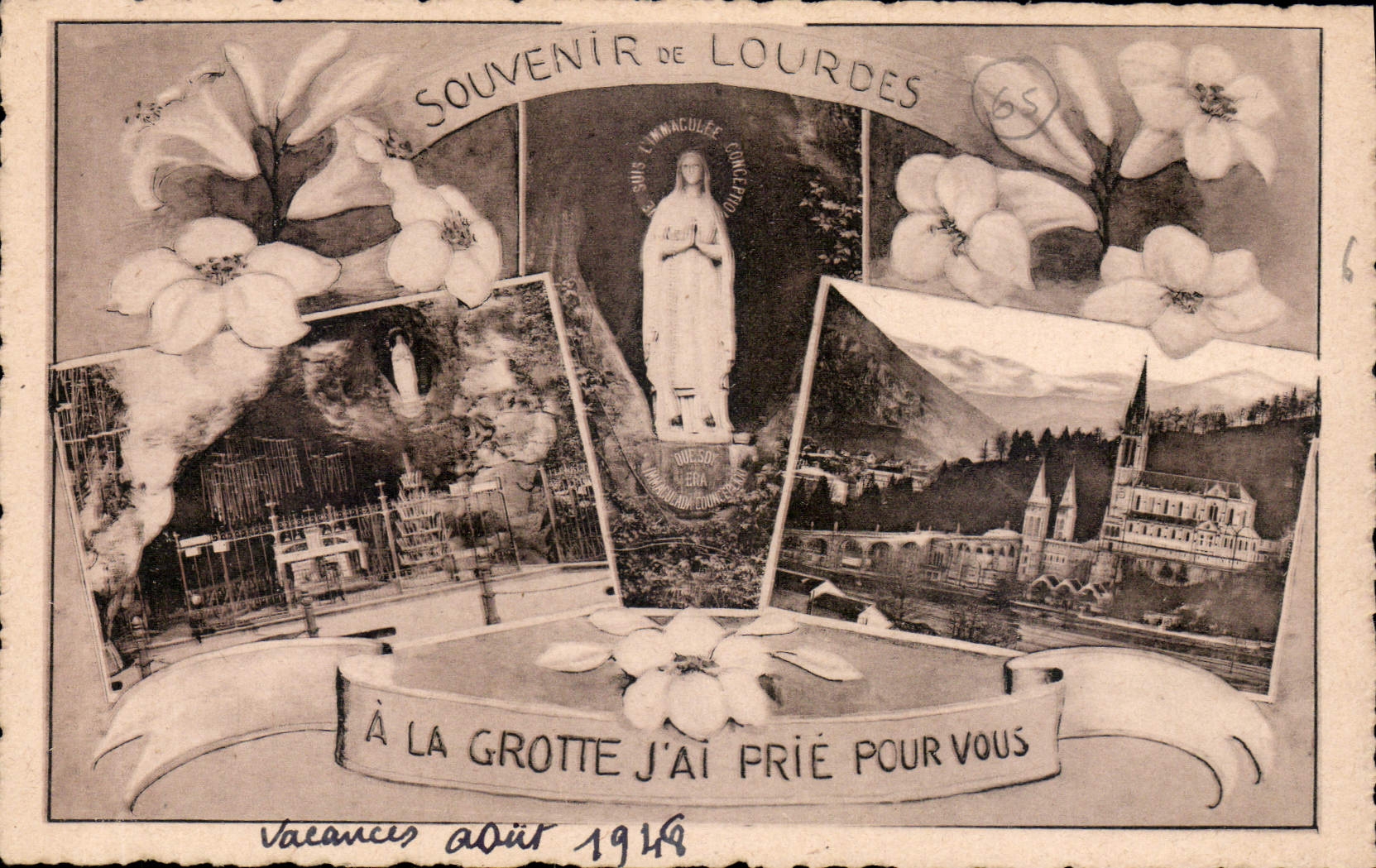 CPA Souvenir de Lourdes a la Grotte j'Ai prie pour vous 