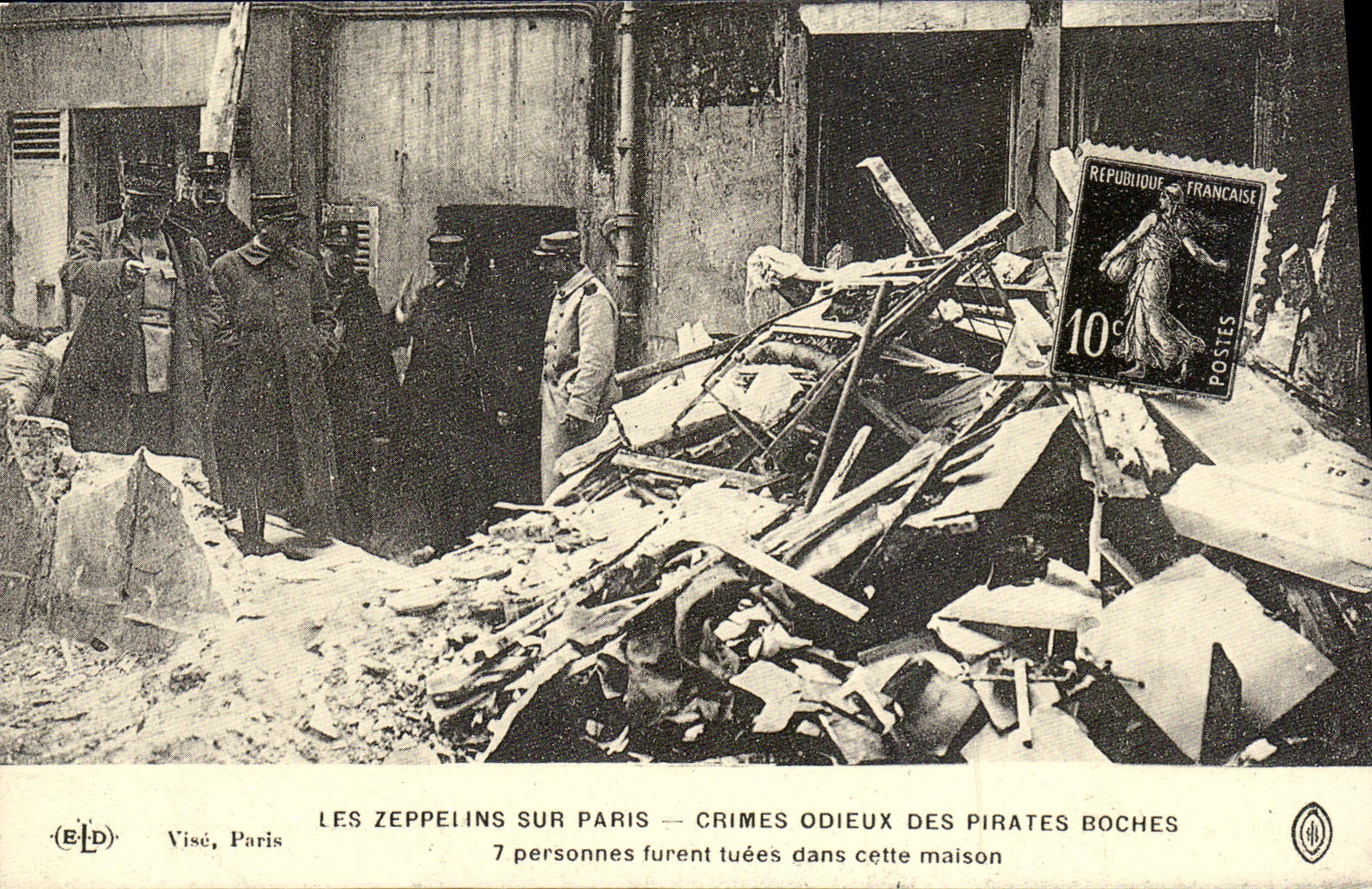 REPRO Les Zeppelins sur Paris Crimes Odieux de Pirates Boches 
