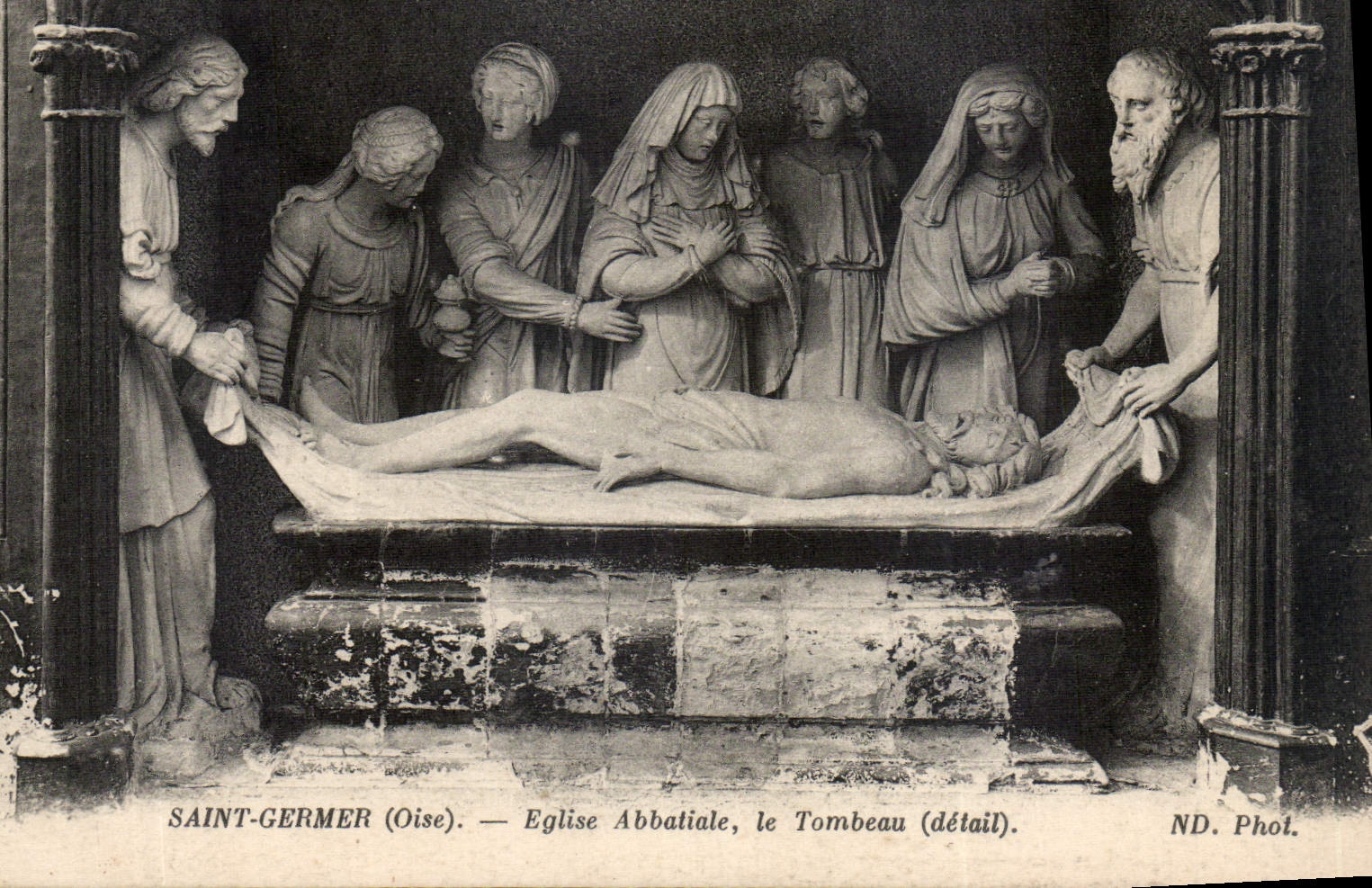CPA Saint Germer Oise Eglise Abbatiale le Tombeau detail