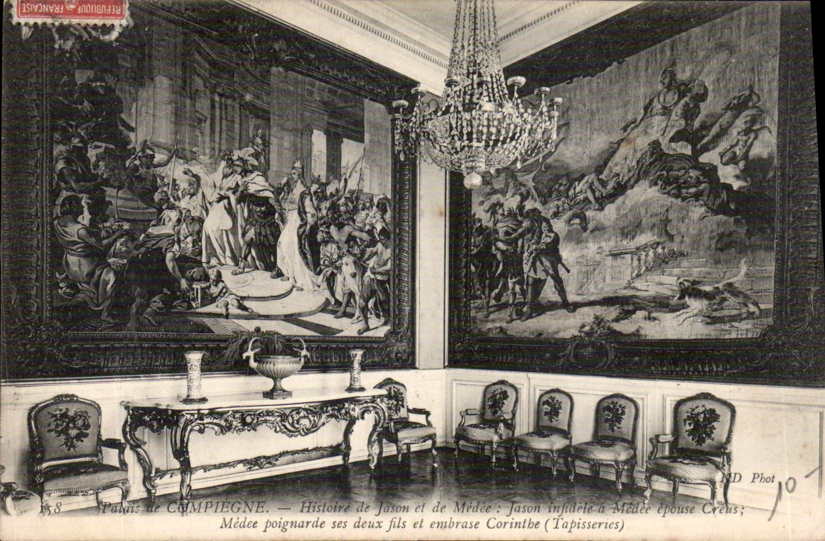 CPA Palais de Compiegne Histoire de Jason et de Medee Jason infidele a Medee epouse Creus Medee poig