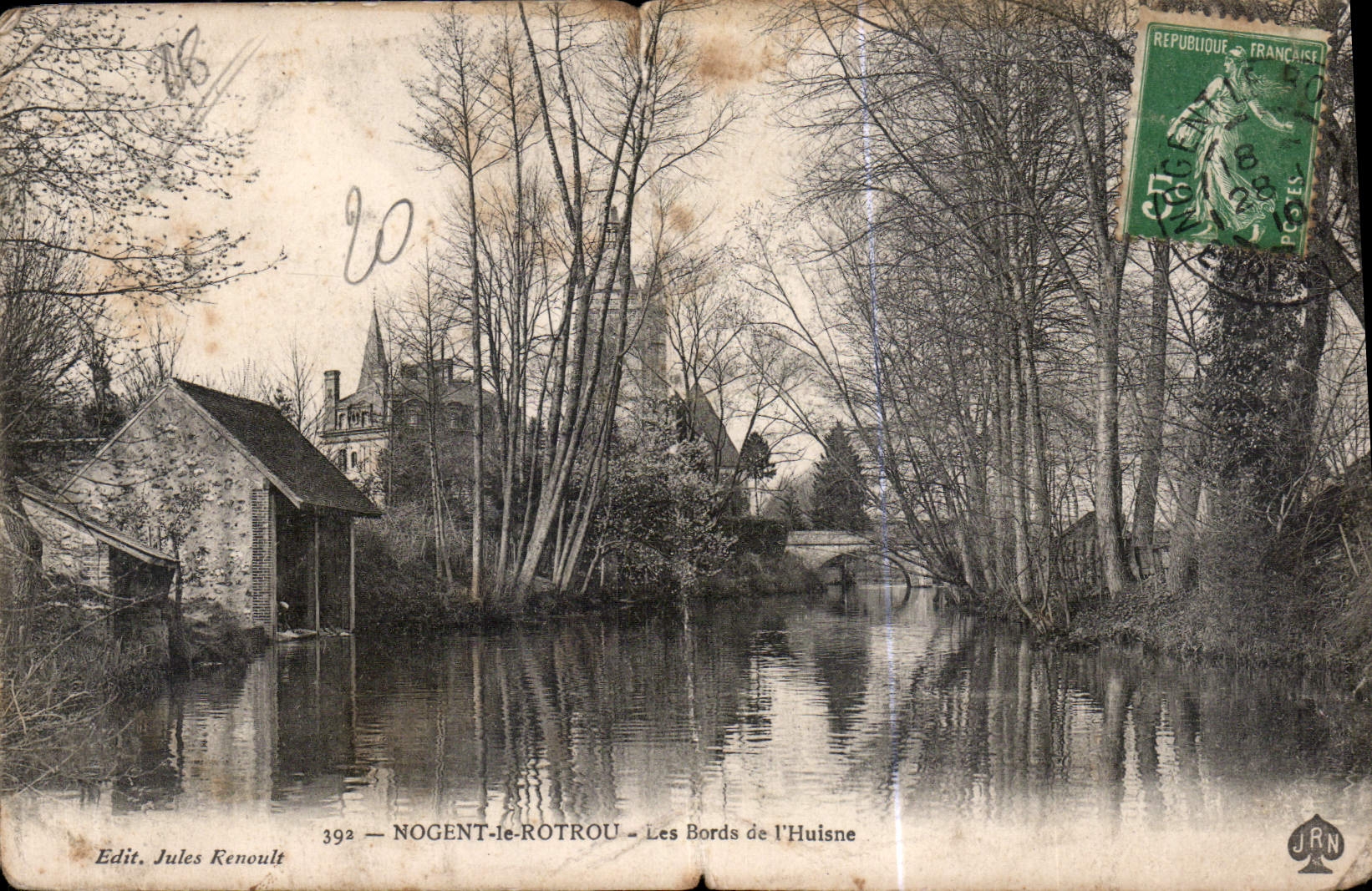 CPA Nogent le Rotrou Les Bords de l'Huisne
