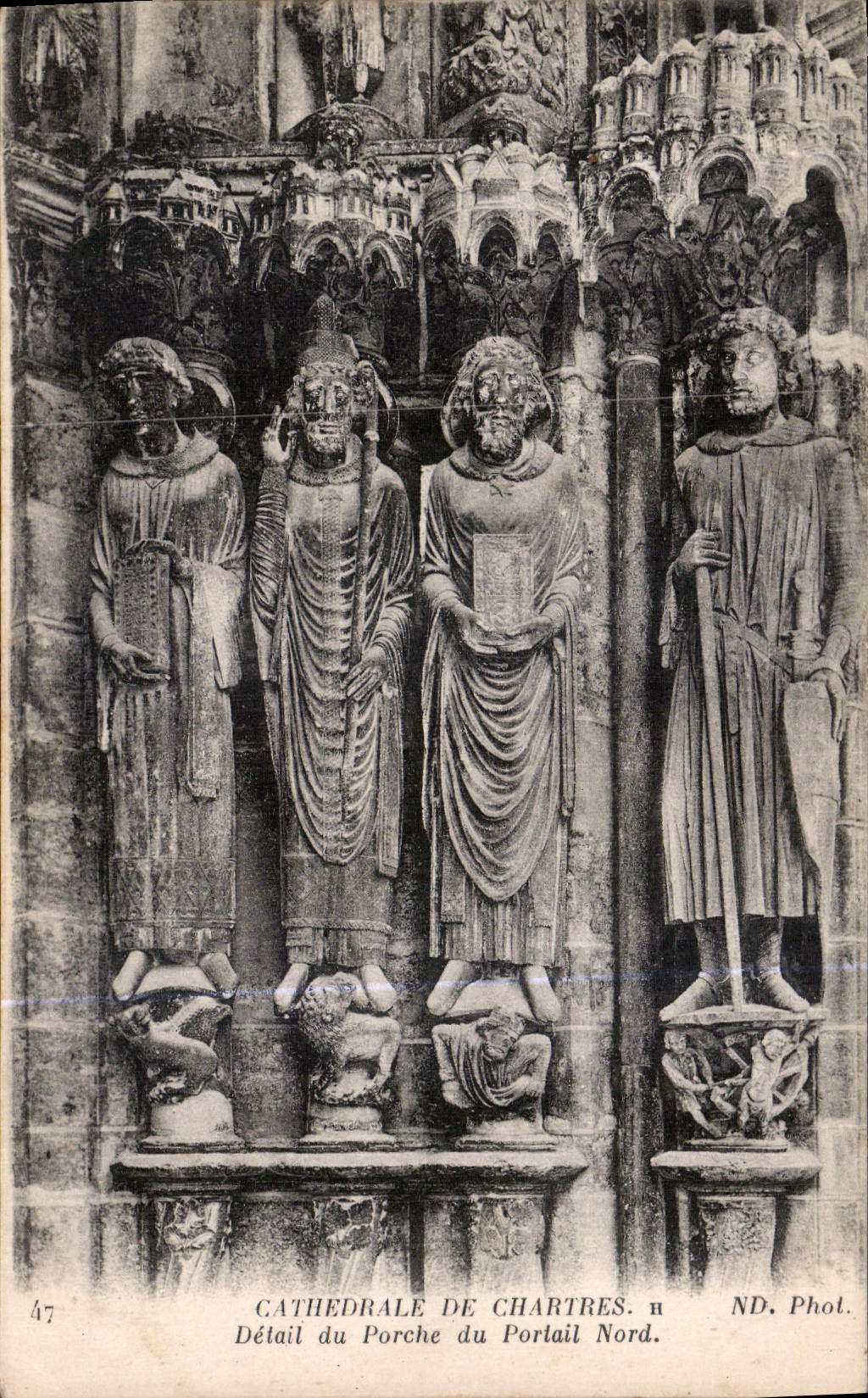 CPA Cathedrale de Chartres Detail du Porche du Portail Nord 