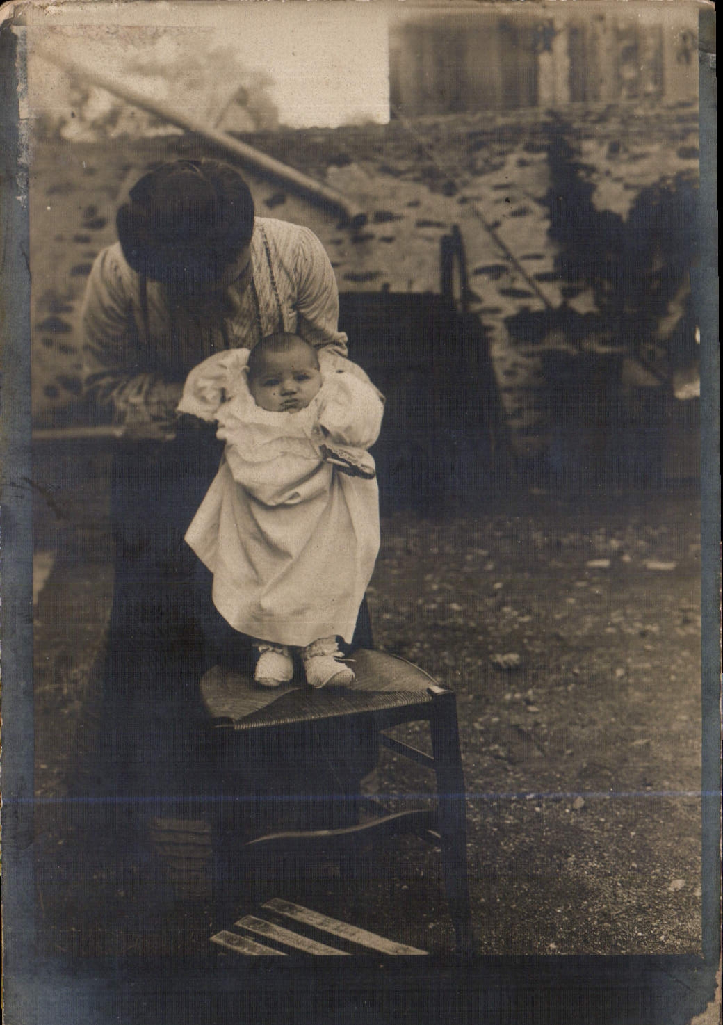CARTE PHOTO Femme Enfant Bebe