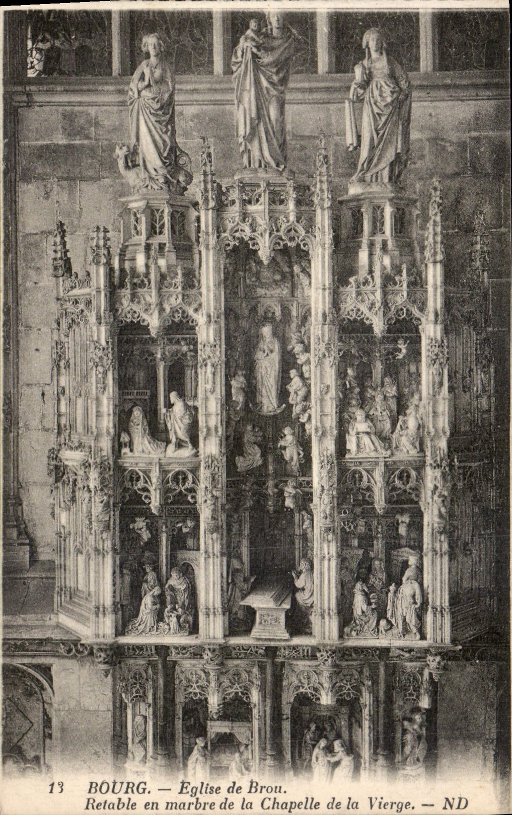 CPA Bourg Eglise de Brou Retable en marbre de la Chapelle de la Vierge
