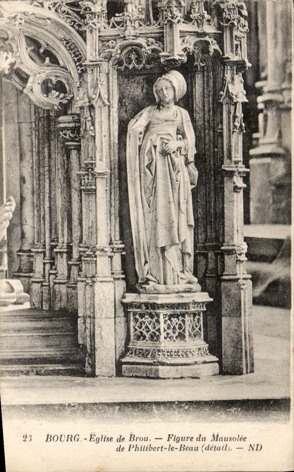 CPA Bourg Eglise de Brou Figure du Mausolee de Philibert le Beau detail