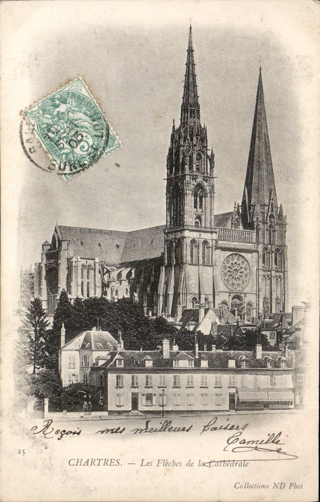 CPA Chartres La Fleches de la Cathedrale 