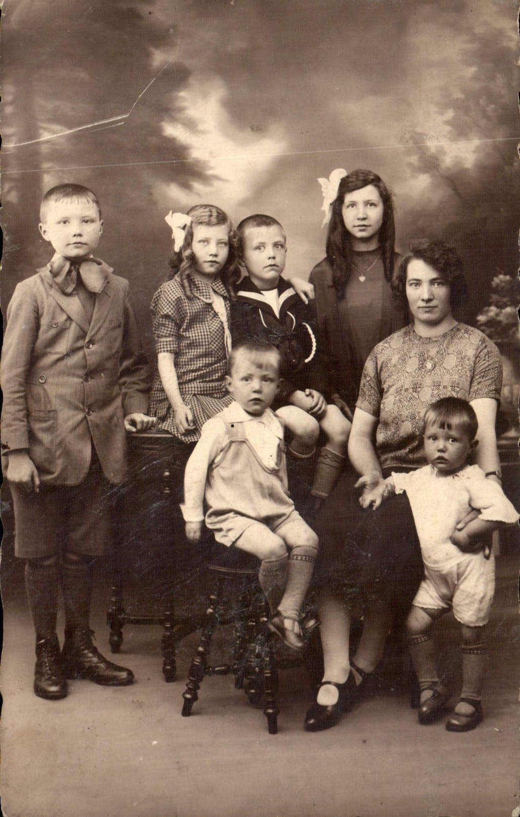 CARTE PHOTO Femme Enfants