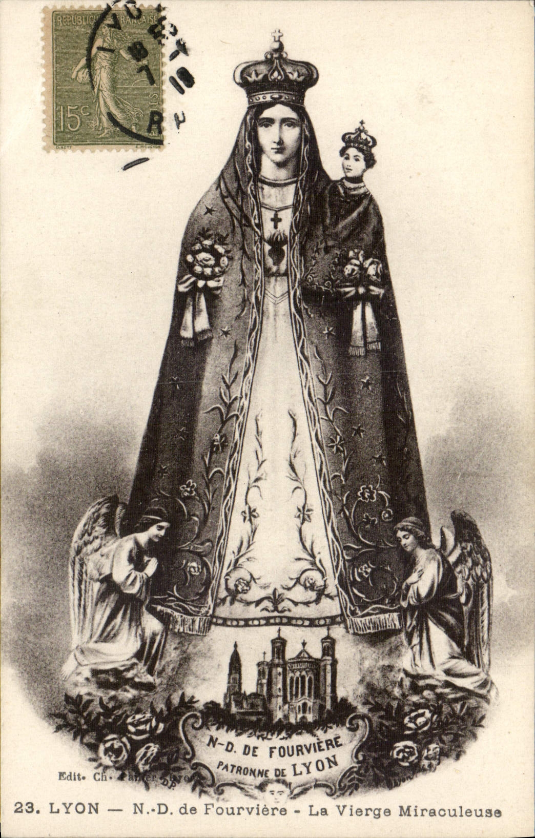 CPA Lyon ND de Fourviere La Vierge Miraculeuse 