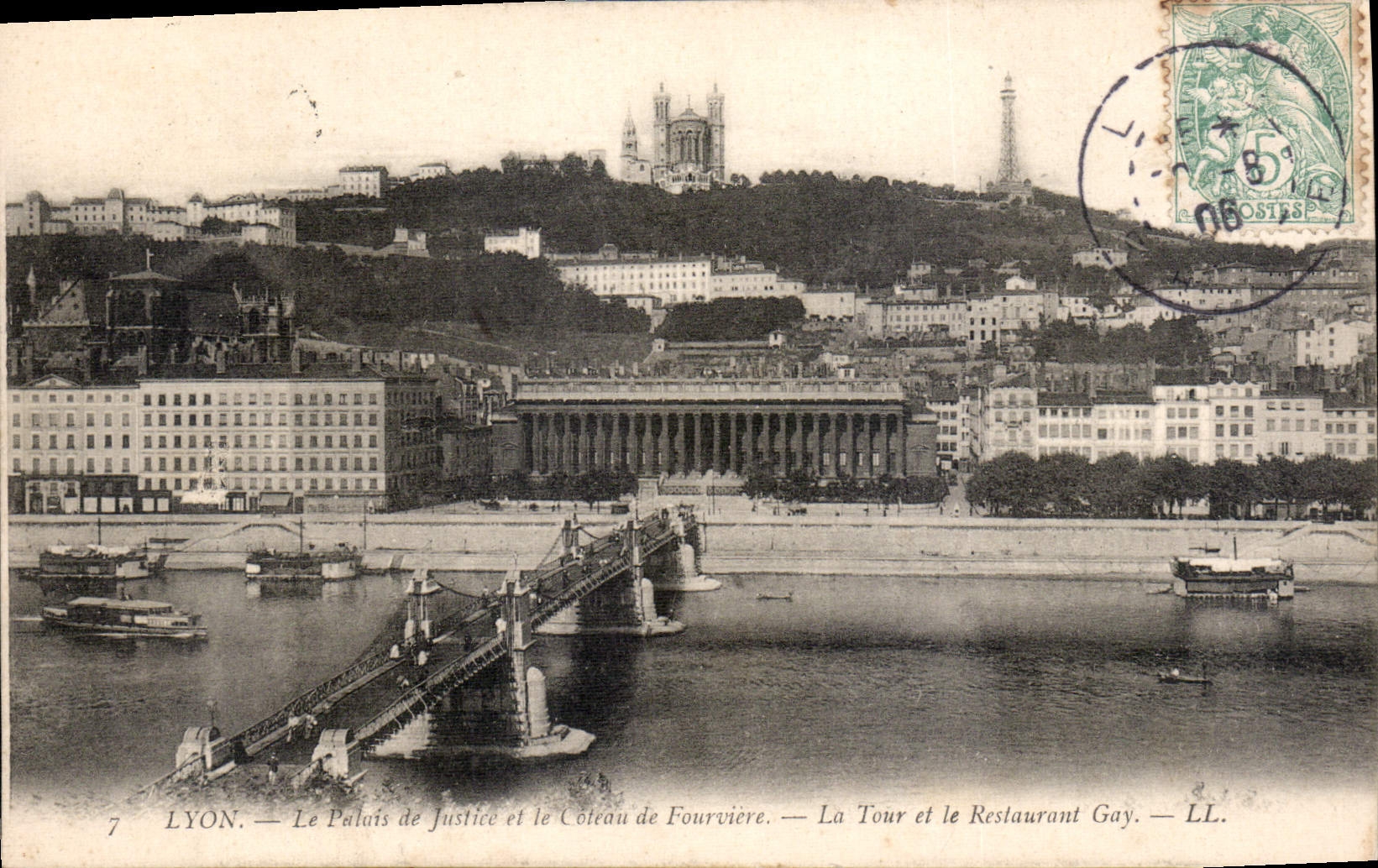 CPA Lyon Le Palais de Justice et le Coteau de Fourviere