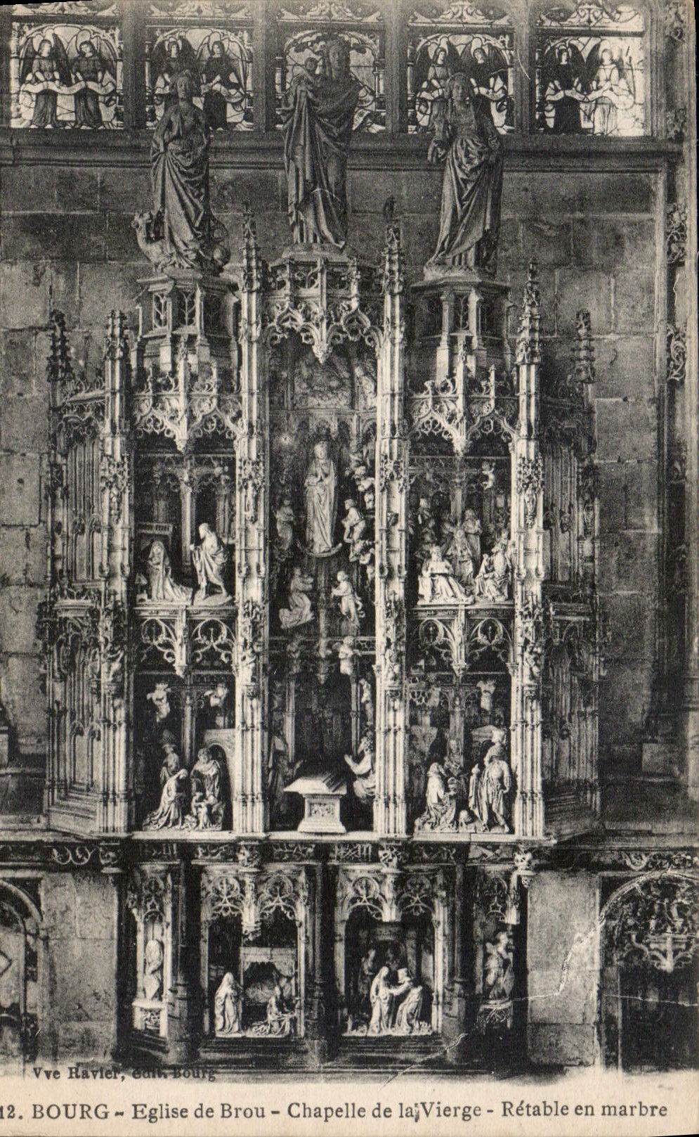CPA Bourg Eglise de Brou Chapelle de la Vierge Retable en marbre 