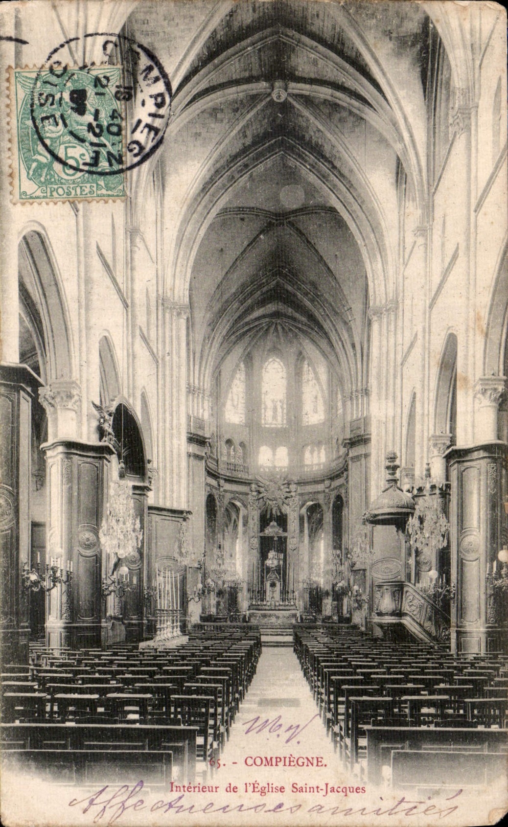 CPA Compiegne Interieur de l'Eglise Saint jacques 